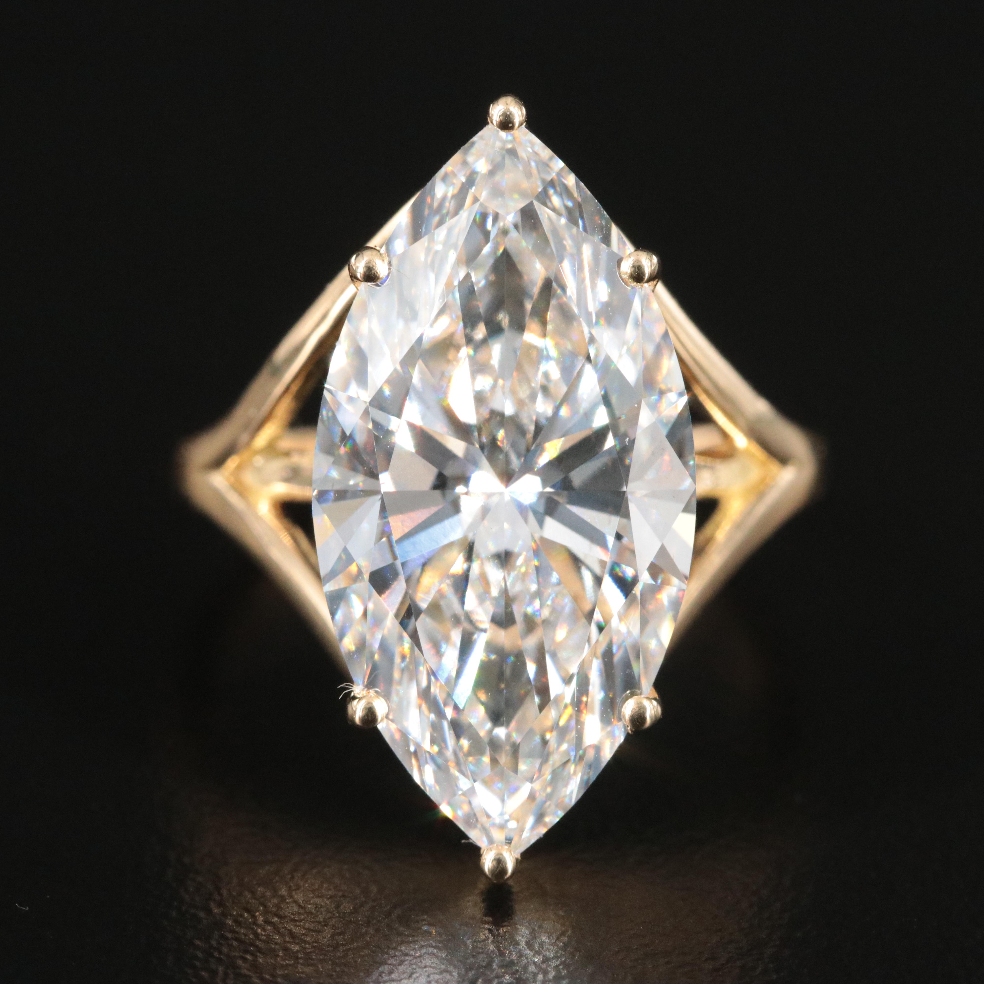 18K 10.71 CT Lab Grown Diamond Solitaire Ring with IGI Report