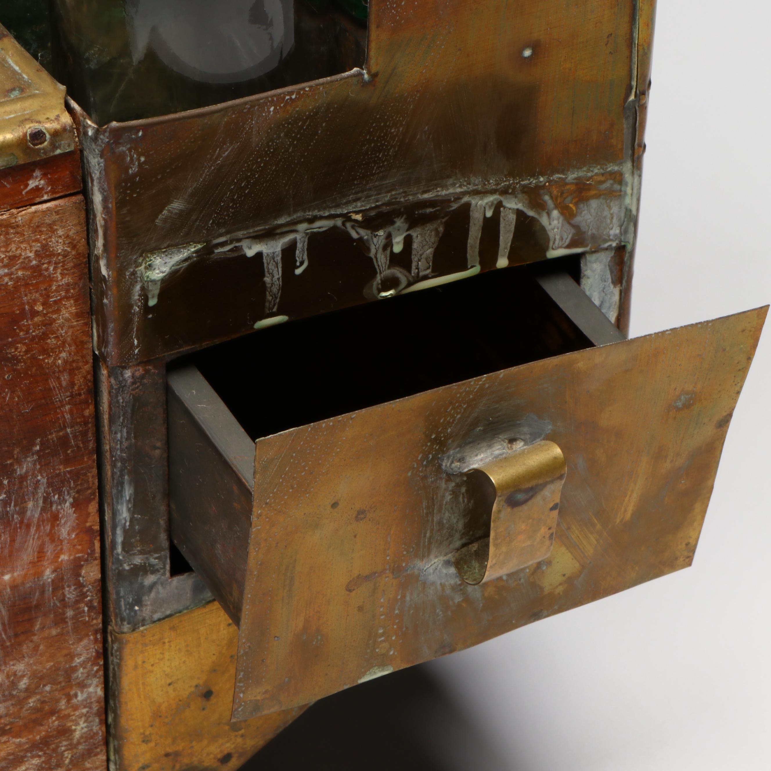 Turkish Brass Shoe Shine Set, Early to Mid-20th Century