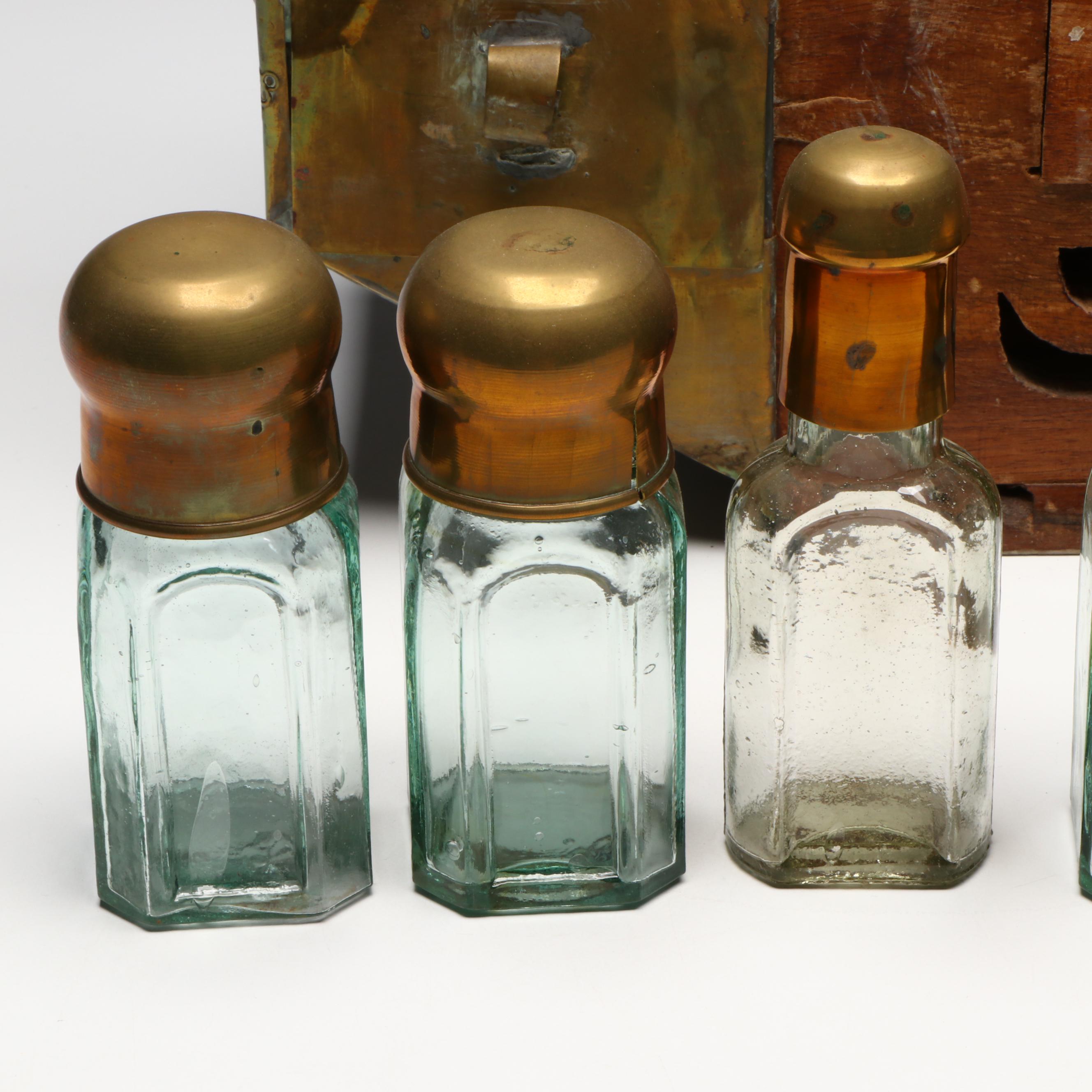 Turkish Brass Shoe Shine Set, Early to Mid-20th Century