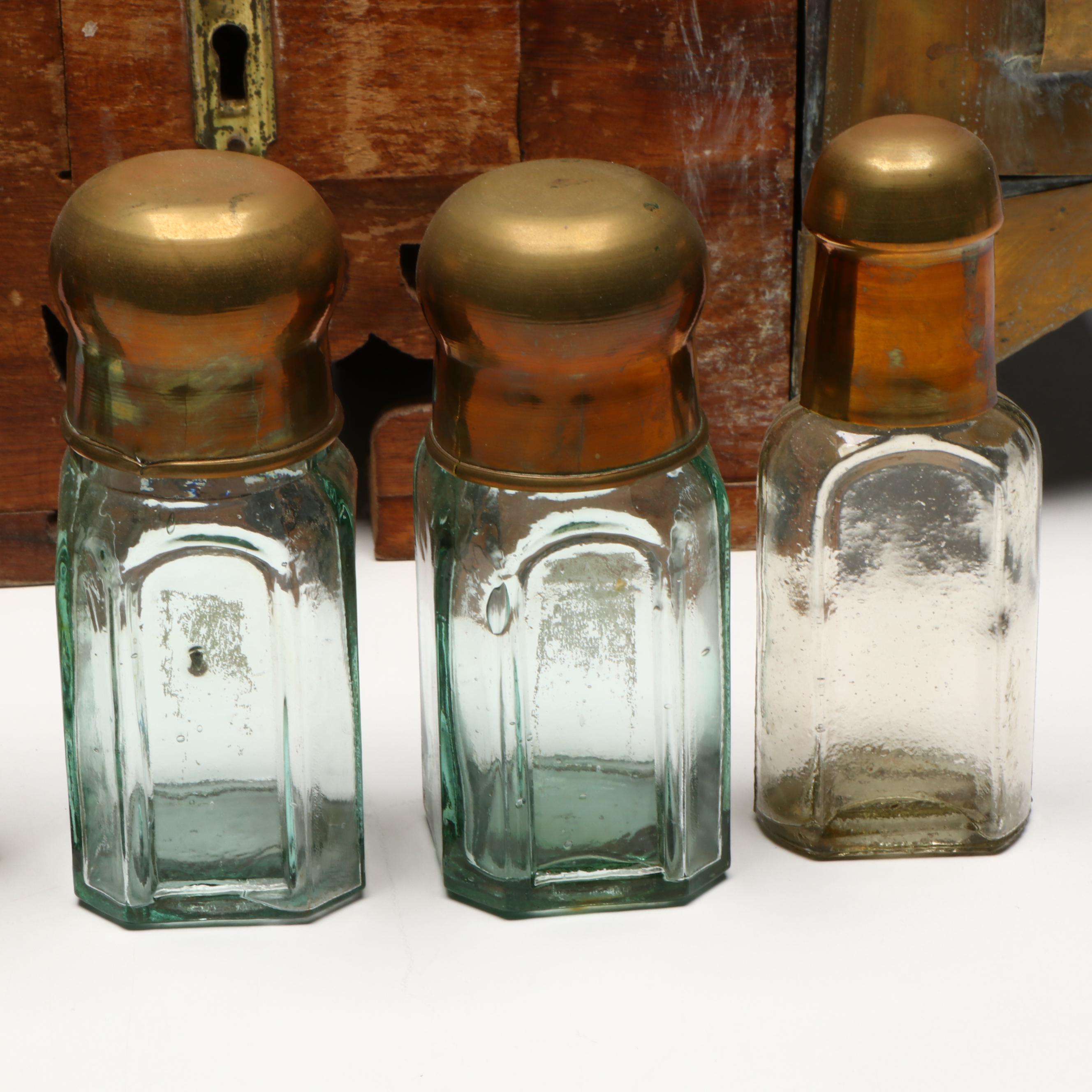 Turkish Brass Shoe Shine Set, Early to Mid-20th Century