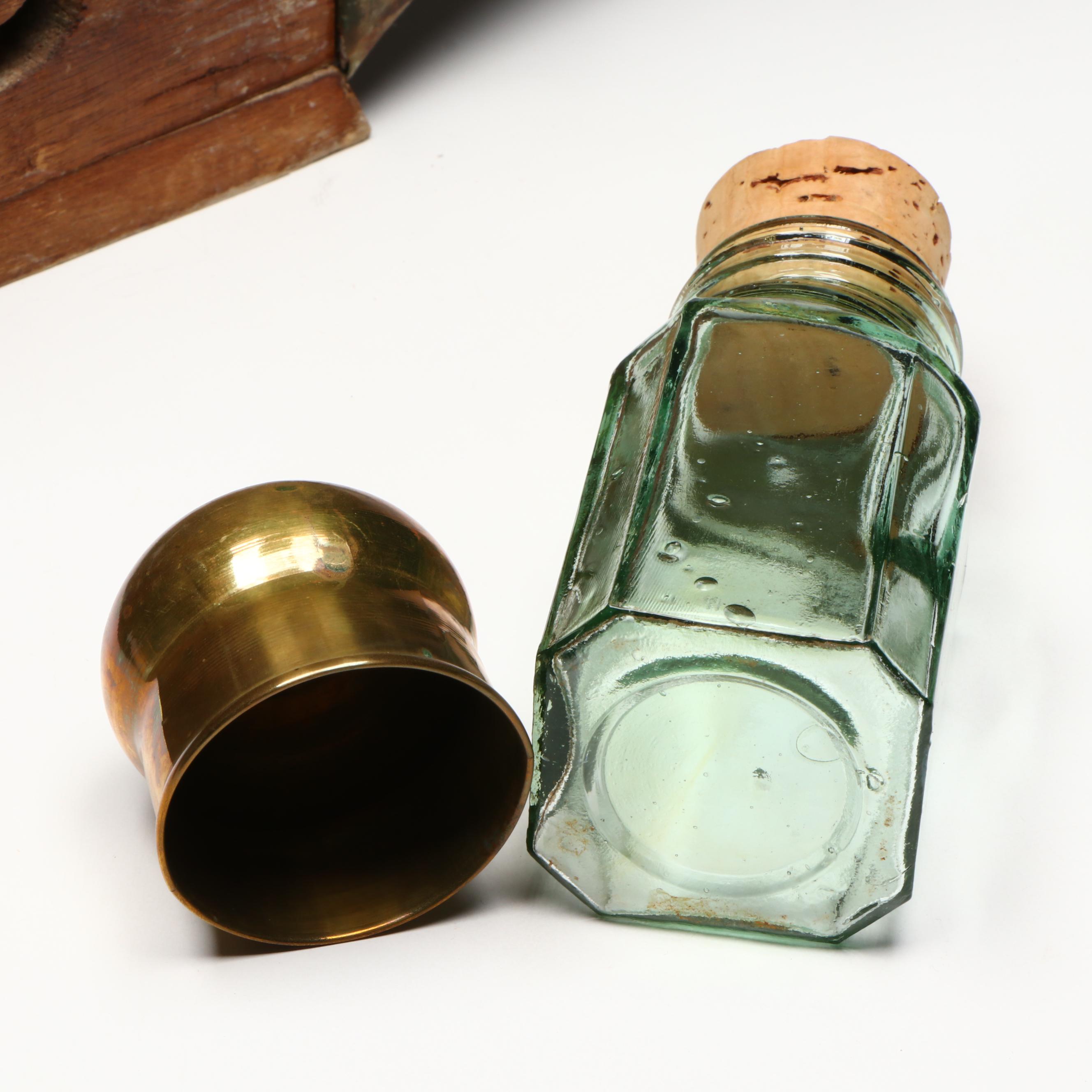 Turkish Brass Shoe Shine Set, Early to Mid-20th Century