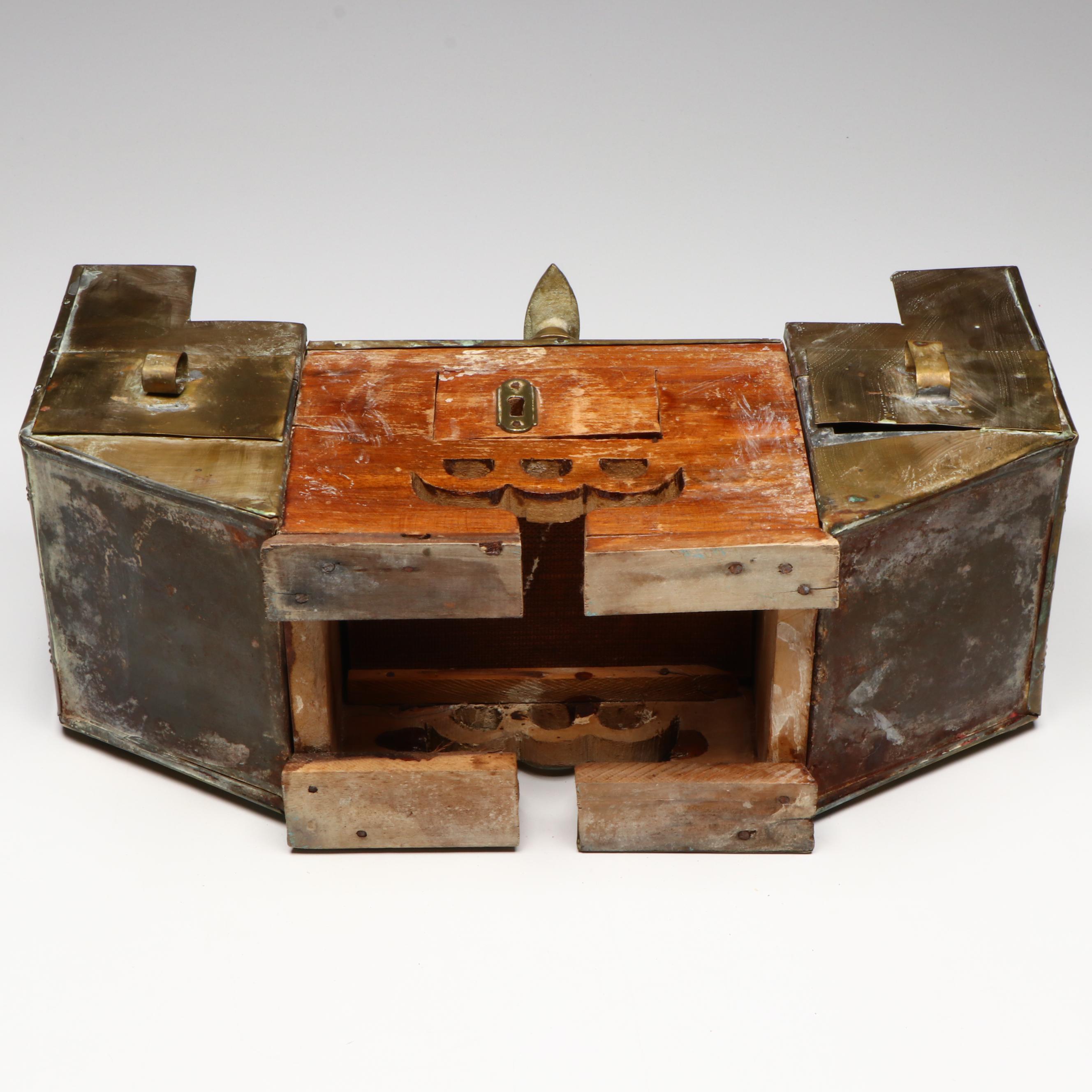 Turkish Brass Shoe Shine Set, Early to Mid-20th Century