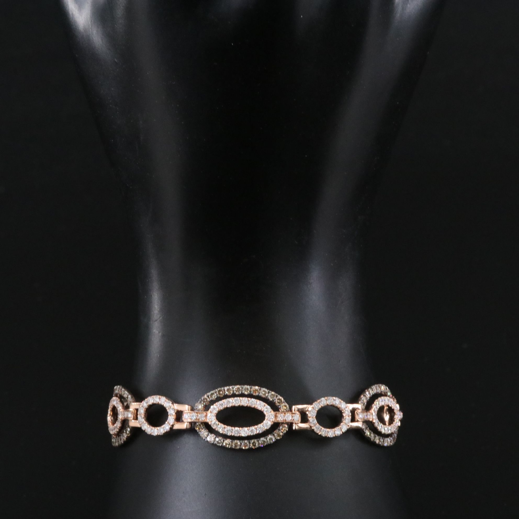 14K Rose Gold 5.10 CTW Diamond Bracelet with Fancy Diamonds