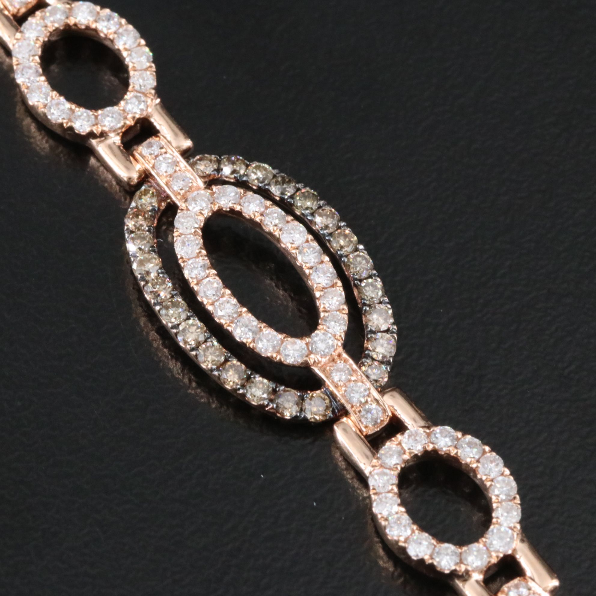 14K Rose Gold 5.10 CTW Diamond Bracelet with Fancy Diamonds