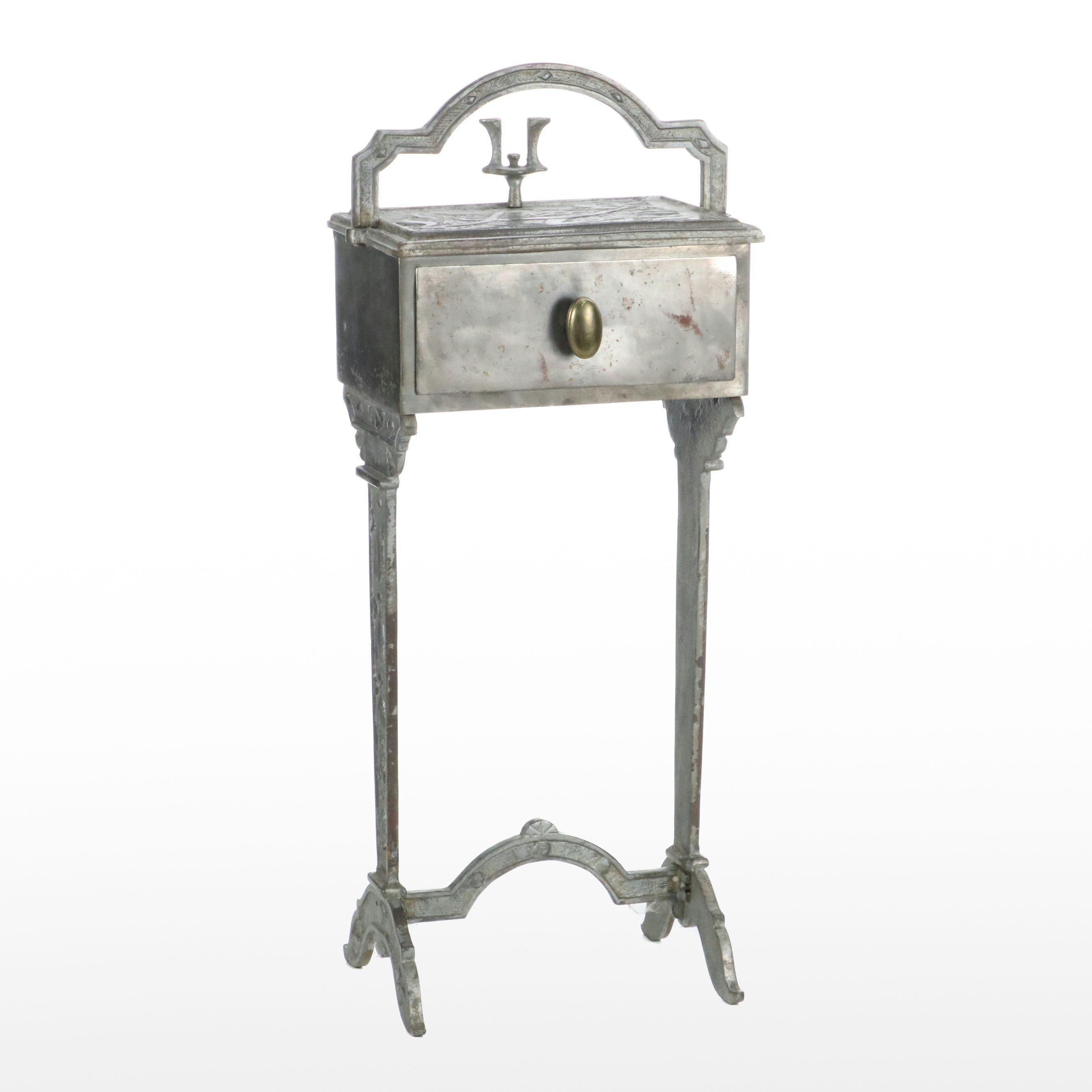 Art Nouveau Metal Smoking Cabinet, Early 20th Century