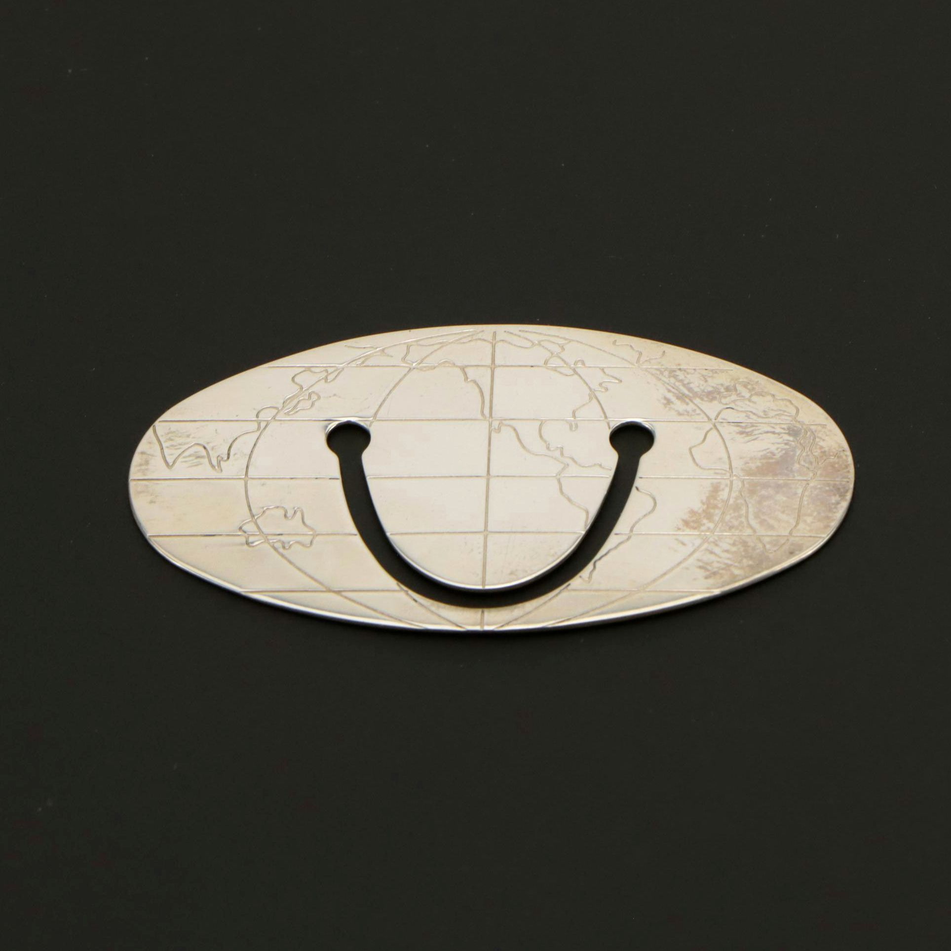Tiffany & Co. Sterling Silver World Globe Oval Bookmark