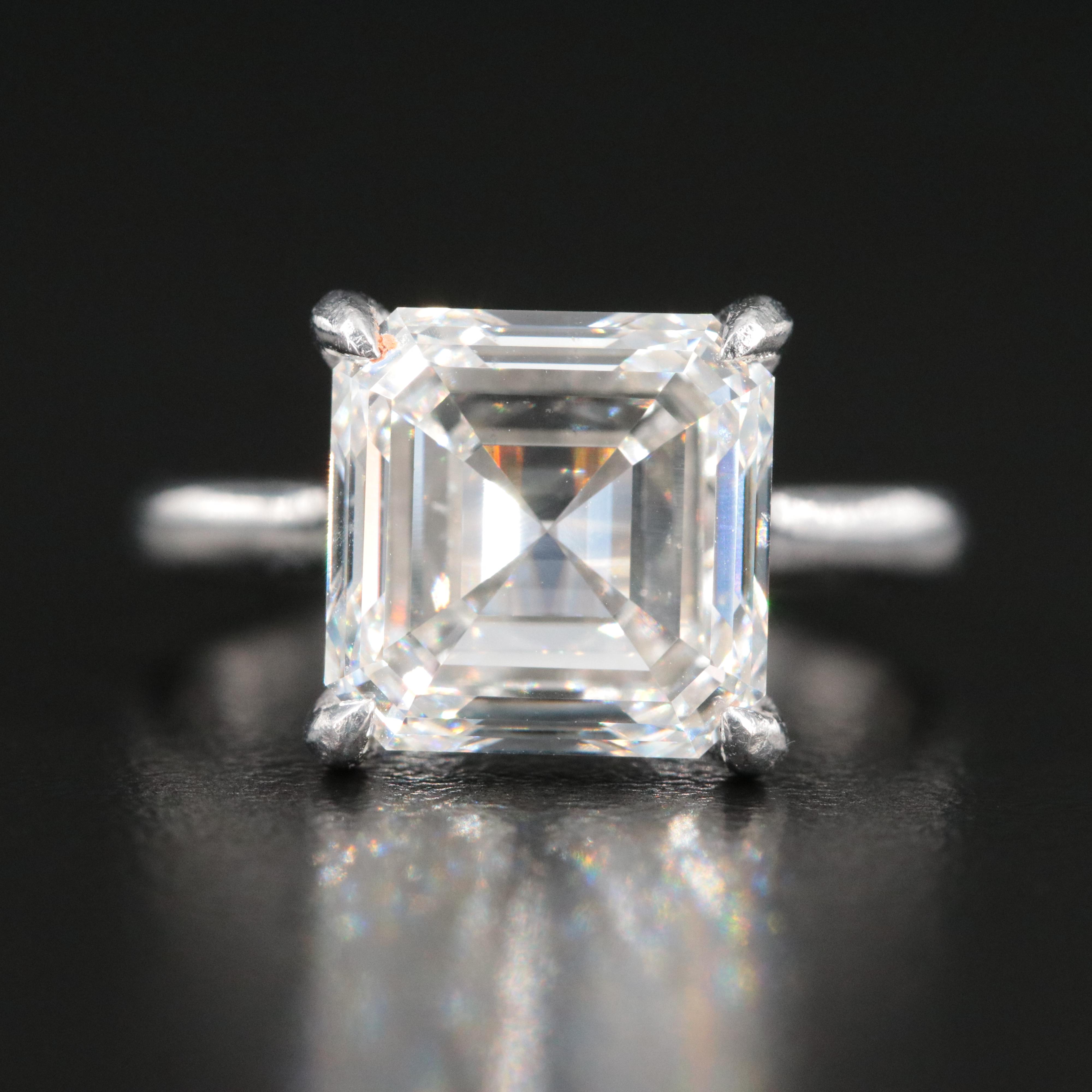 18K 6.00 CT Lab Grown Diamond Solitaire Ring with IGI Report