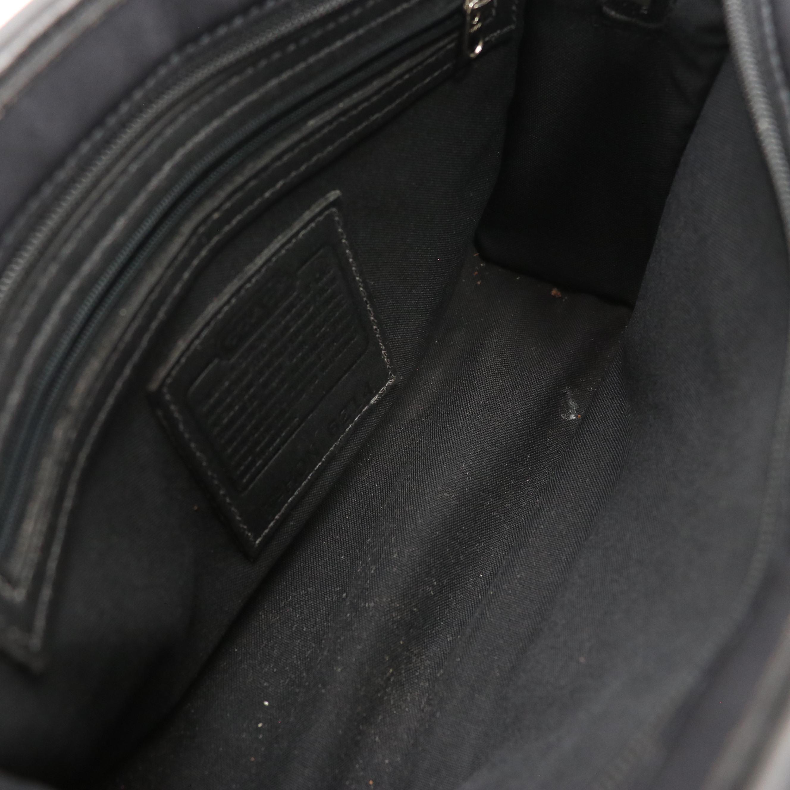 Coach Zip Around Shoulder Satchel in Black Neoprene & Leather Trim with Wallet