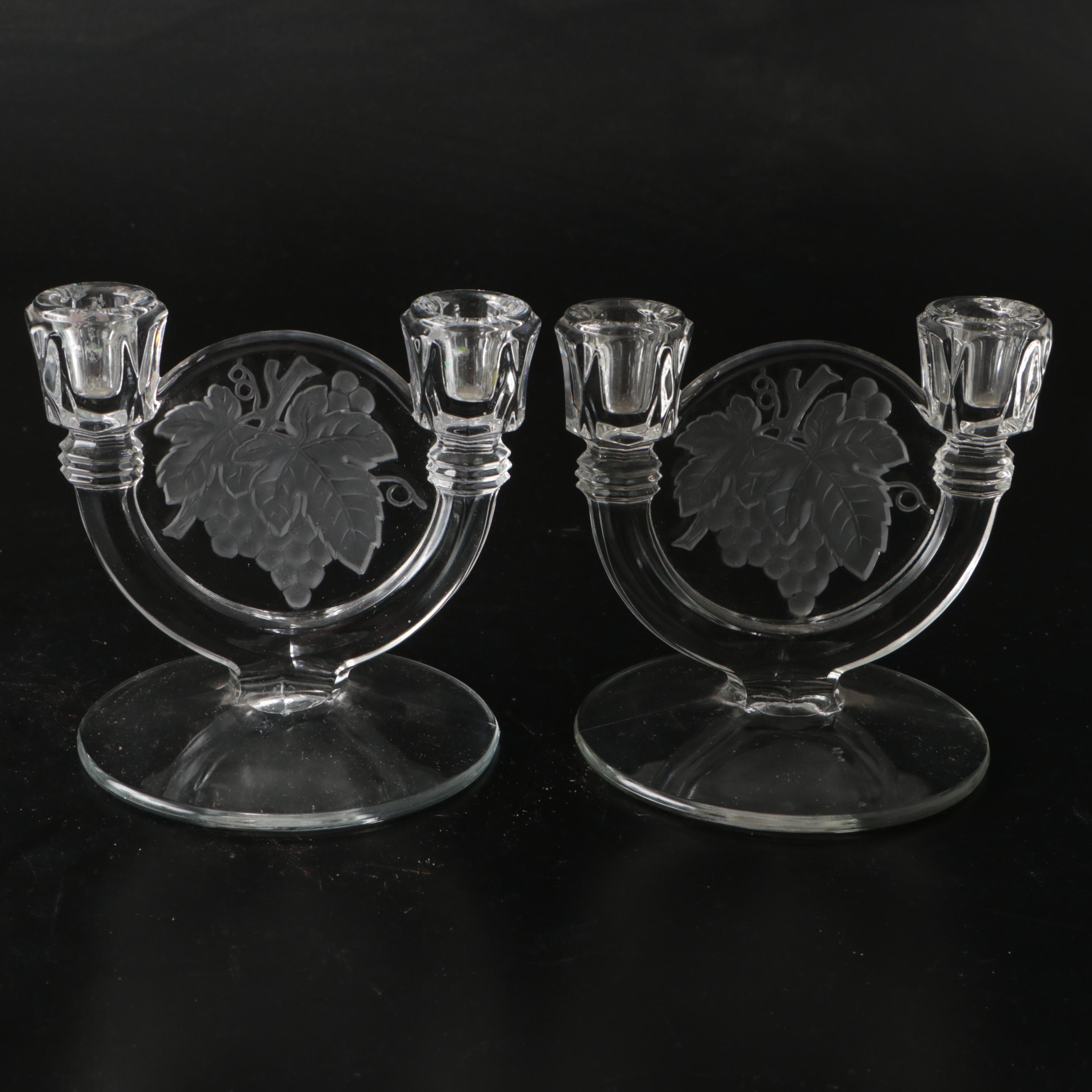 Mikasa Reindeer Crystal Basket, Glass Candle Holders, and More Glass Table Décor