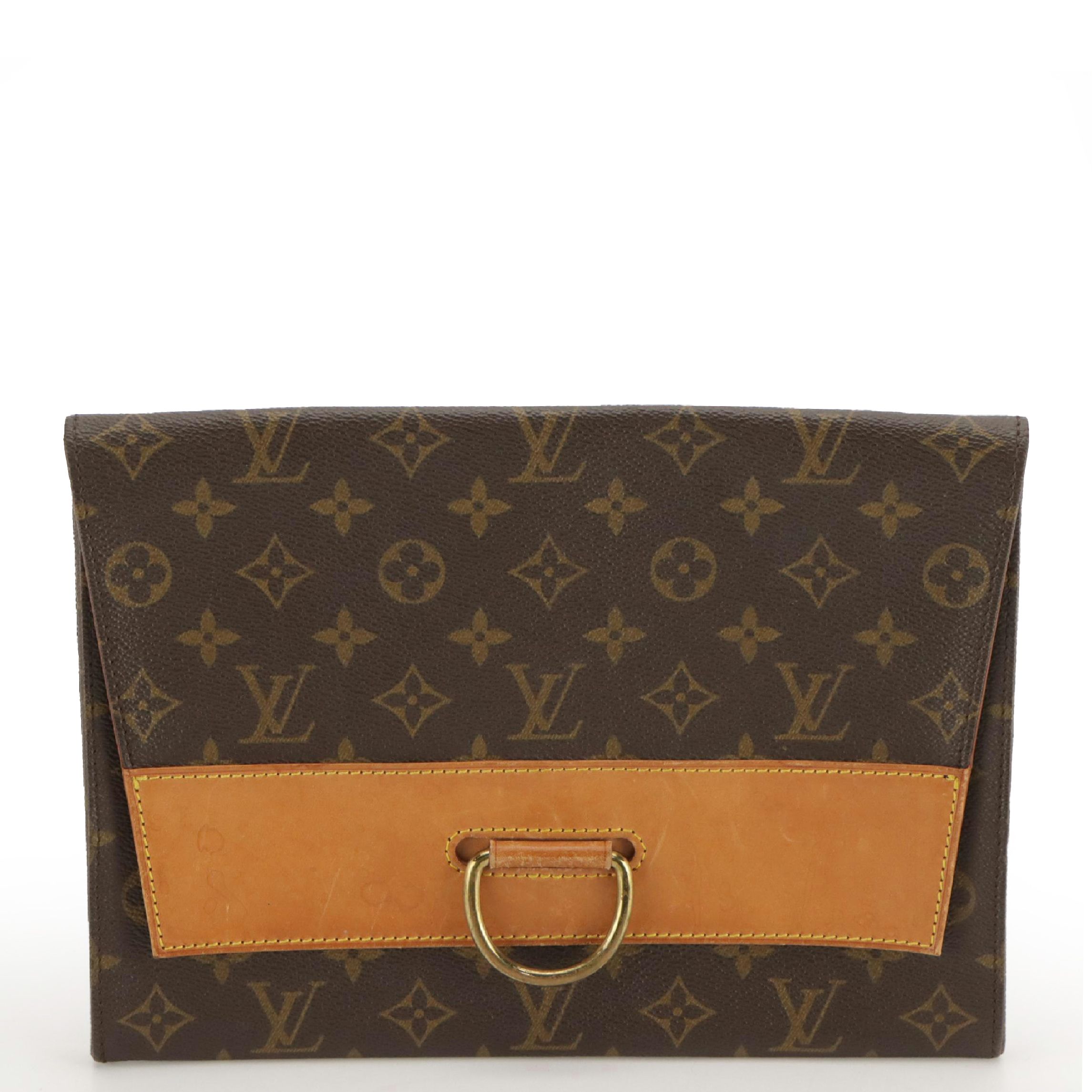 Louis Vuitton Lena Pochette Envelope Clutch in Monogram Canvas and Leather