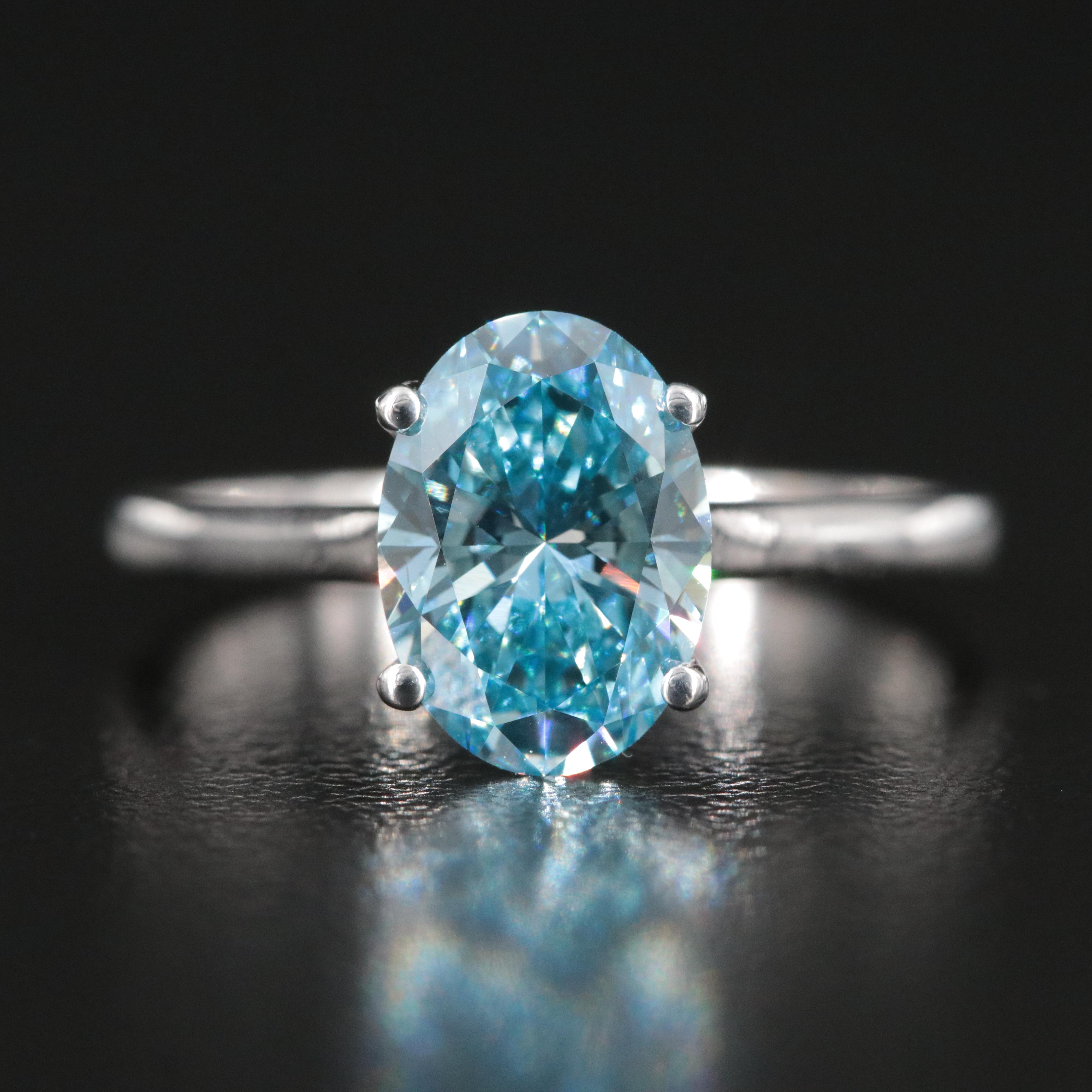 18K 2.01 CT Lab Grown Diamond Solitaire Ring with IGI Report