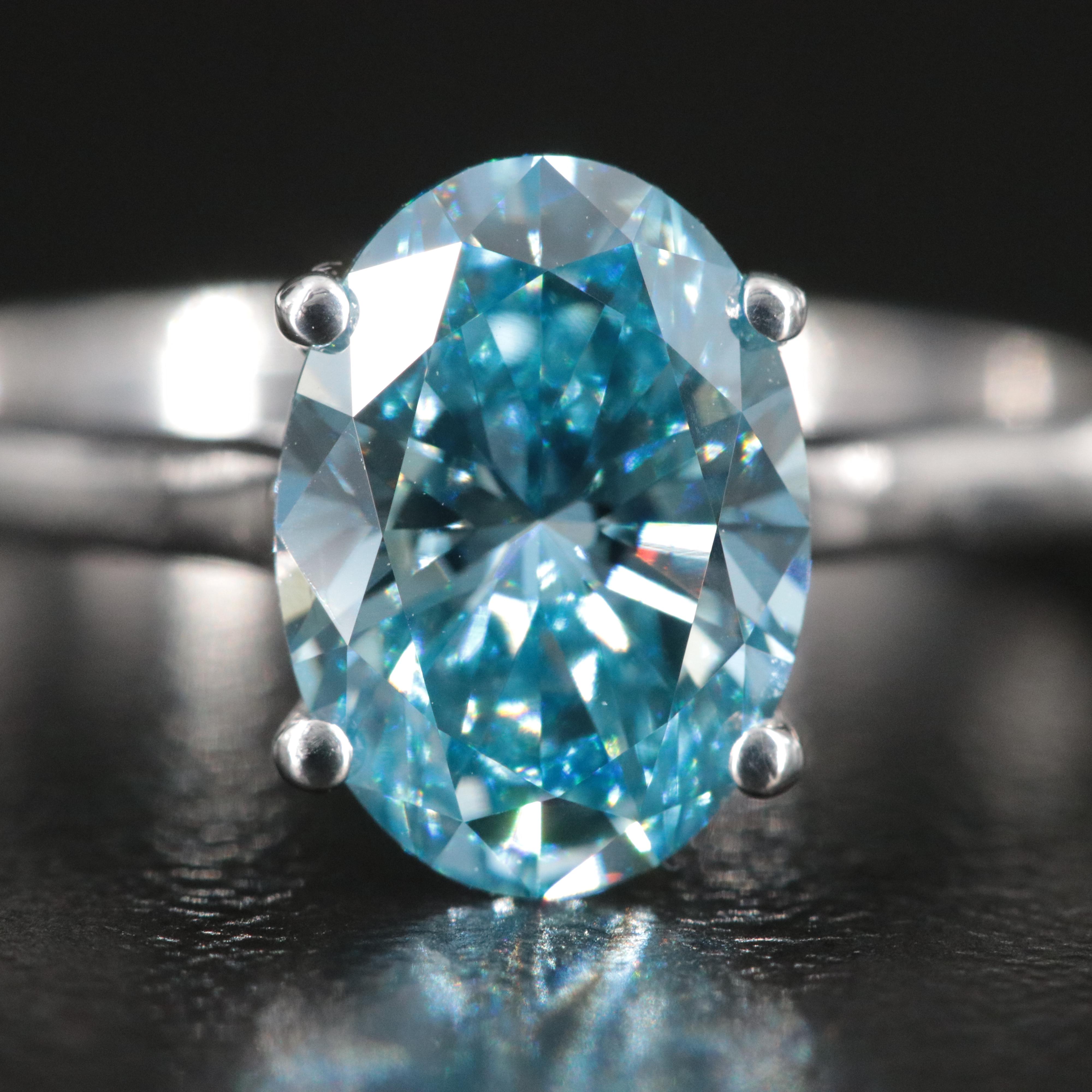 18K 2.01 CT Lab Grown Diamond Solitaire Ring with IGI Report