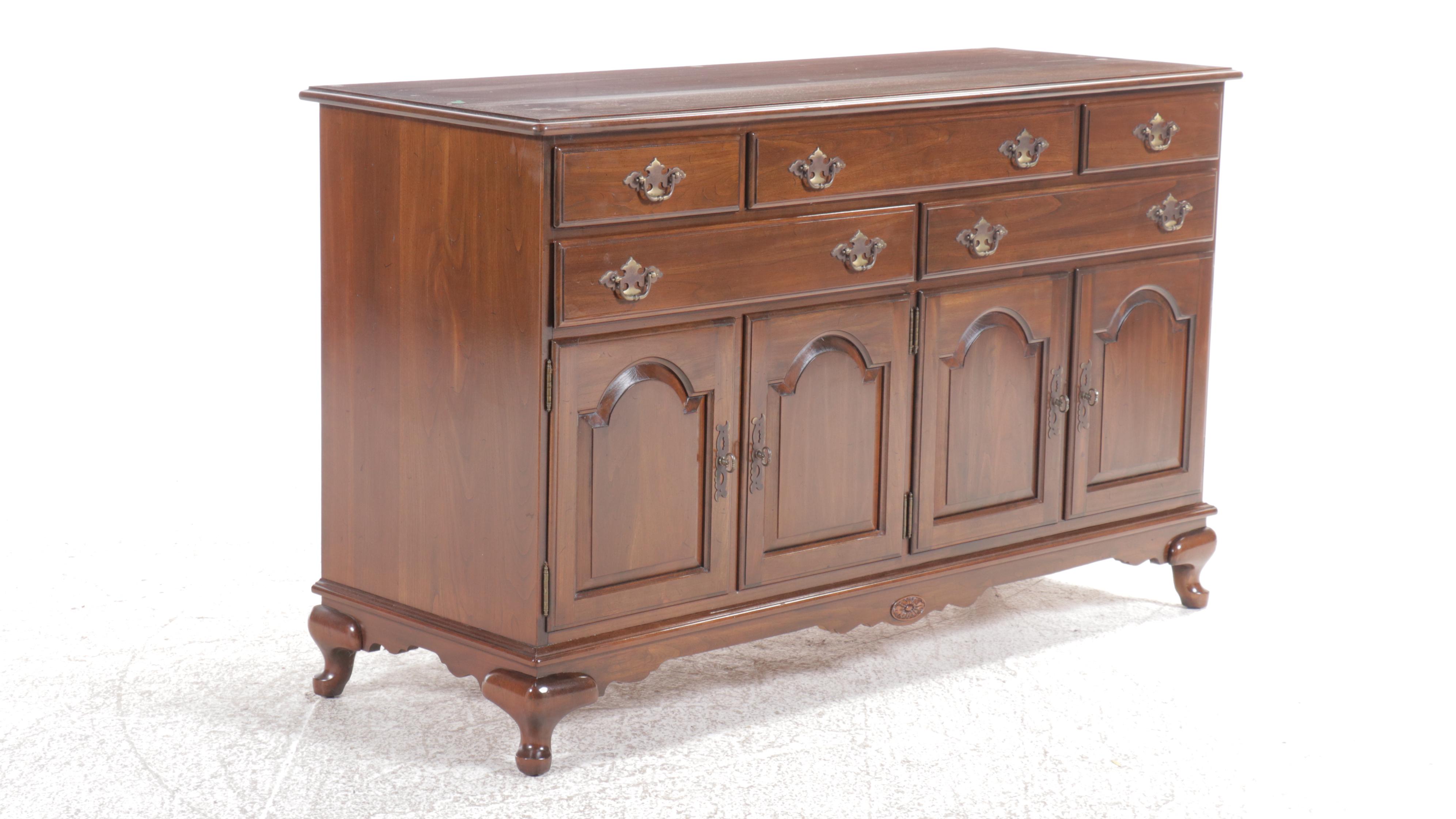 Ethan Allen "Georgian Court" Cherry China Cabinet, Late 20th Century