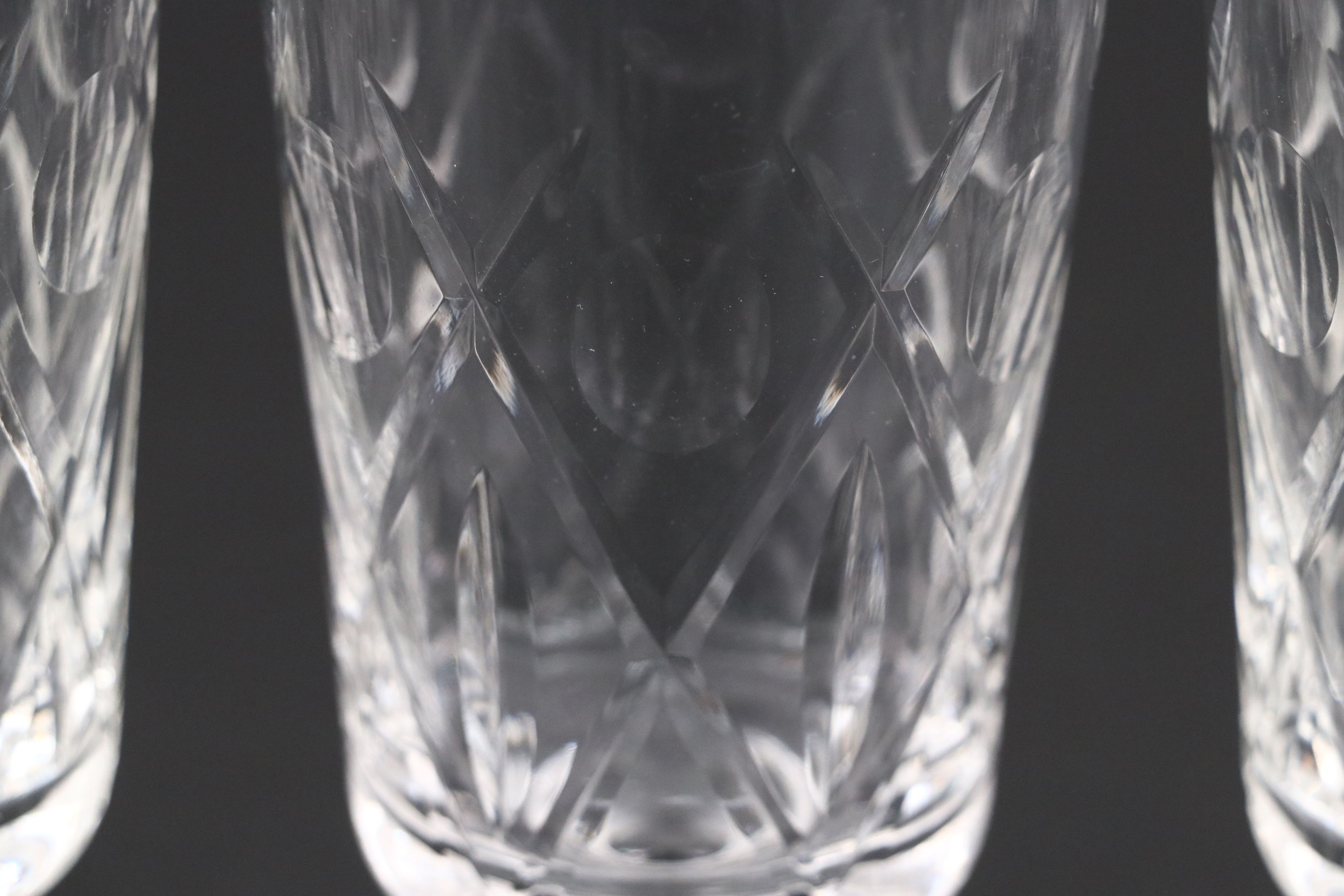 Set of Six Rock Sharpe "Ridgeway" Cut Crystal Iced Tea Goblets