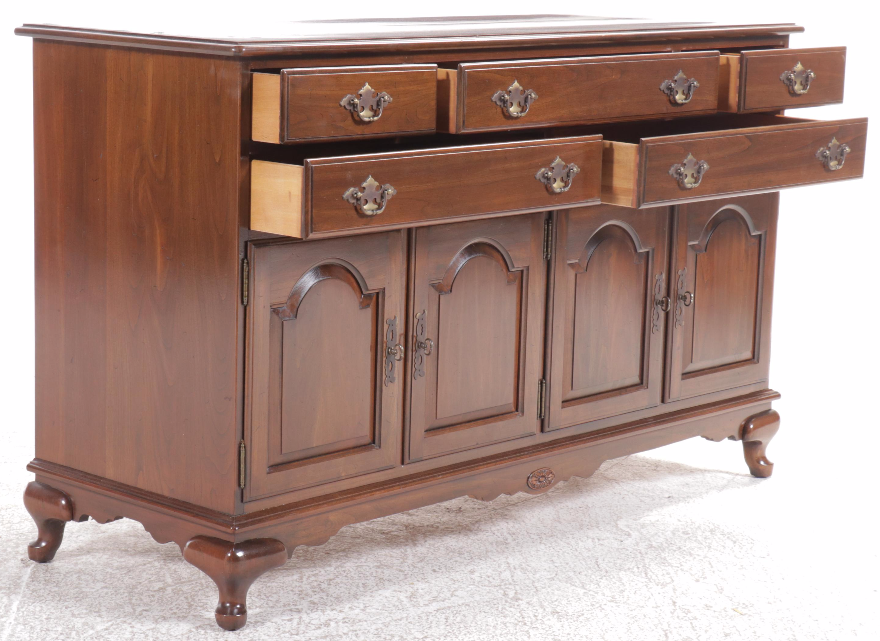 Ethan Allen "Georgian Court" Cherry China Cabinet, Late 20th Century