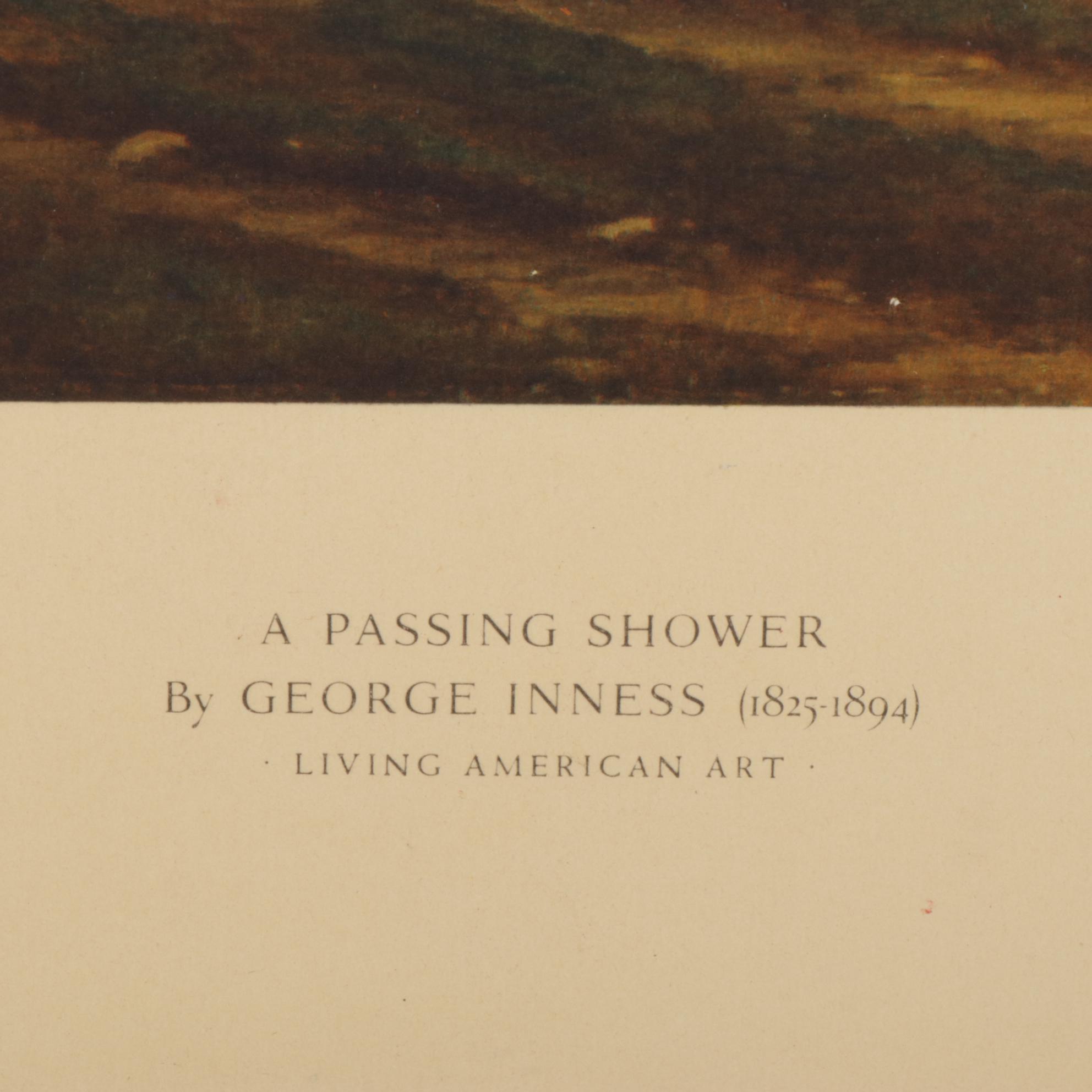 George Inness "A Passing Shower" Collotype Print, 1940