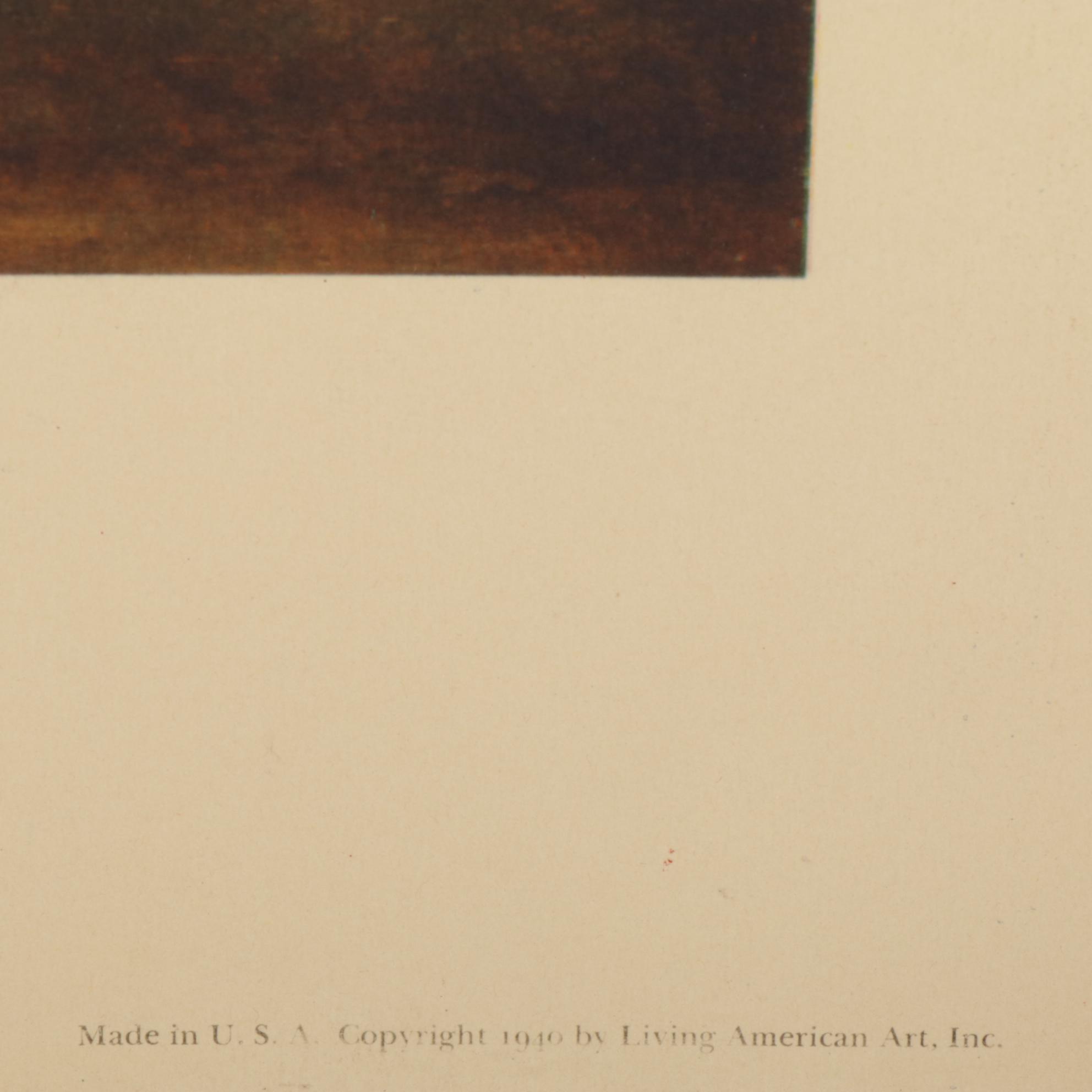 George Inness "A Passing Shower" Collotype Print, 1940