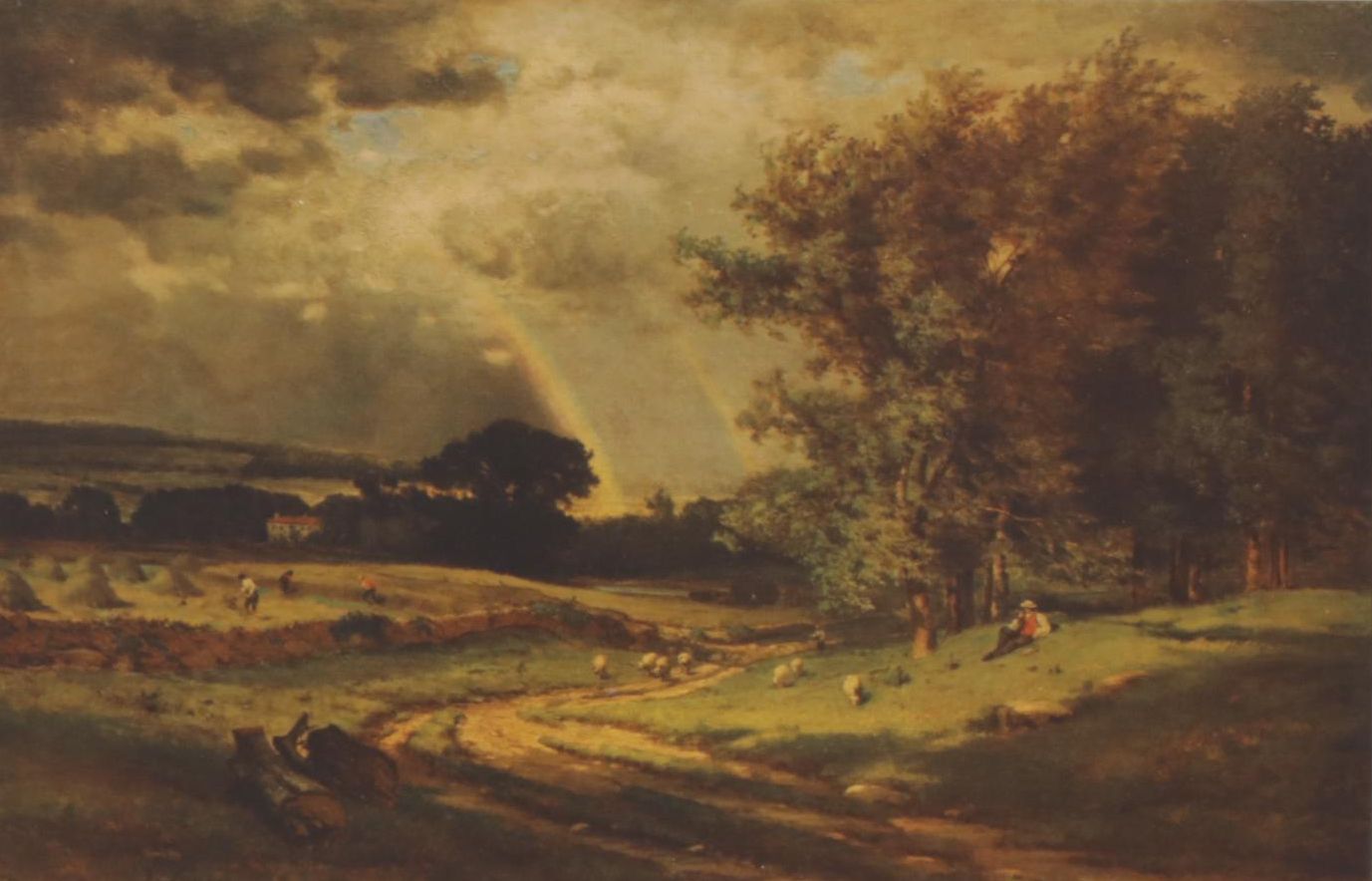George Inness "A Passing Shower" Collotype Print, 1940