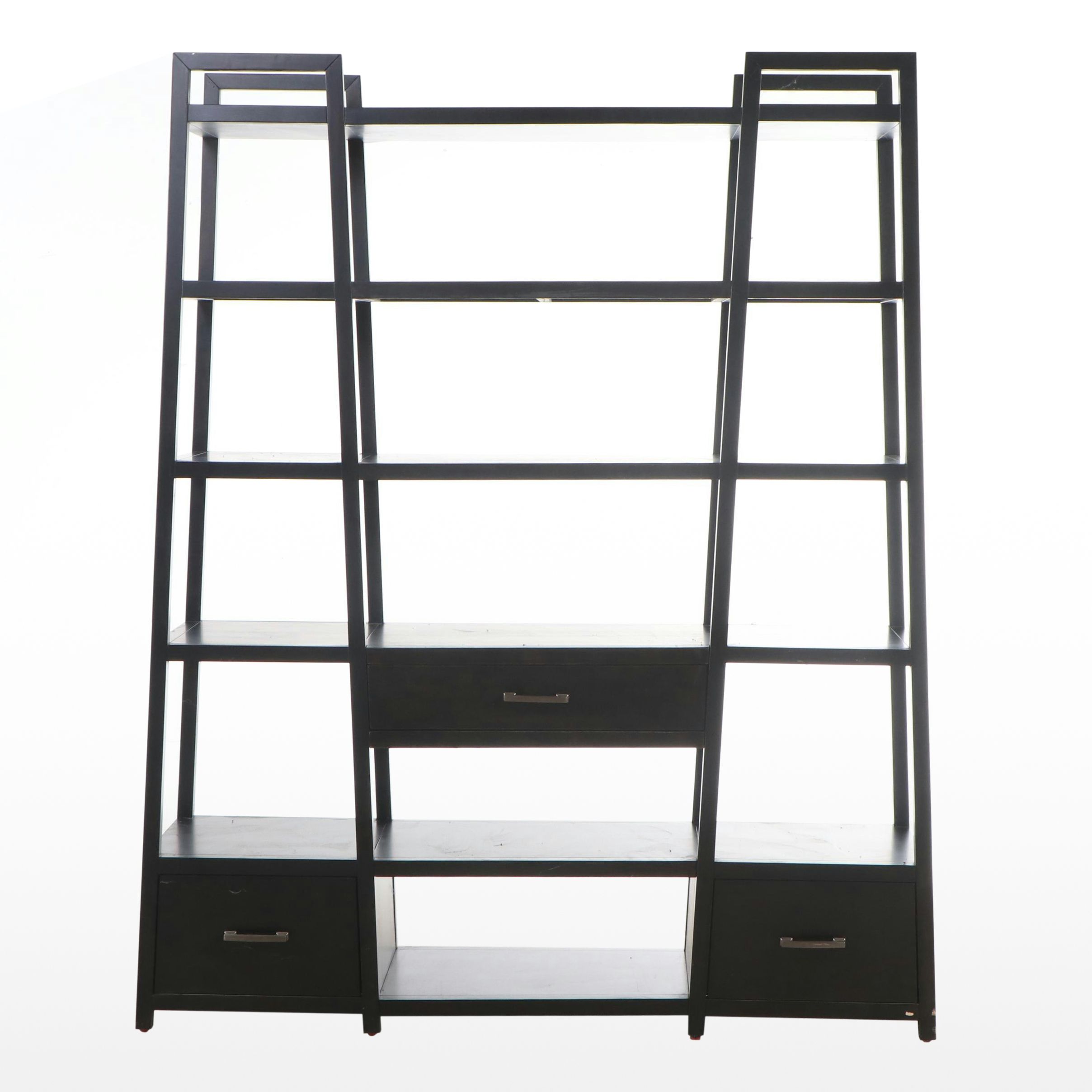 Contemporary Black Curio Display Shelf