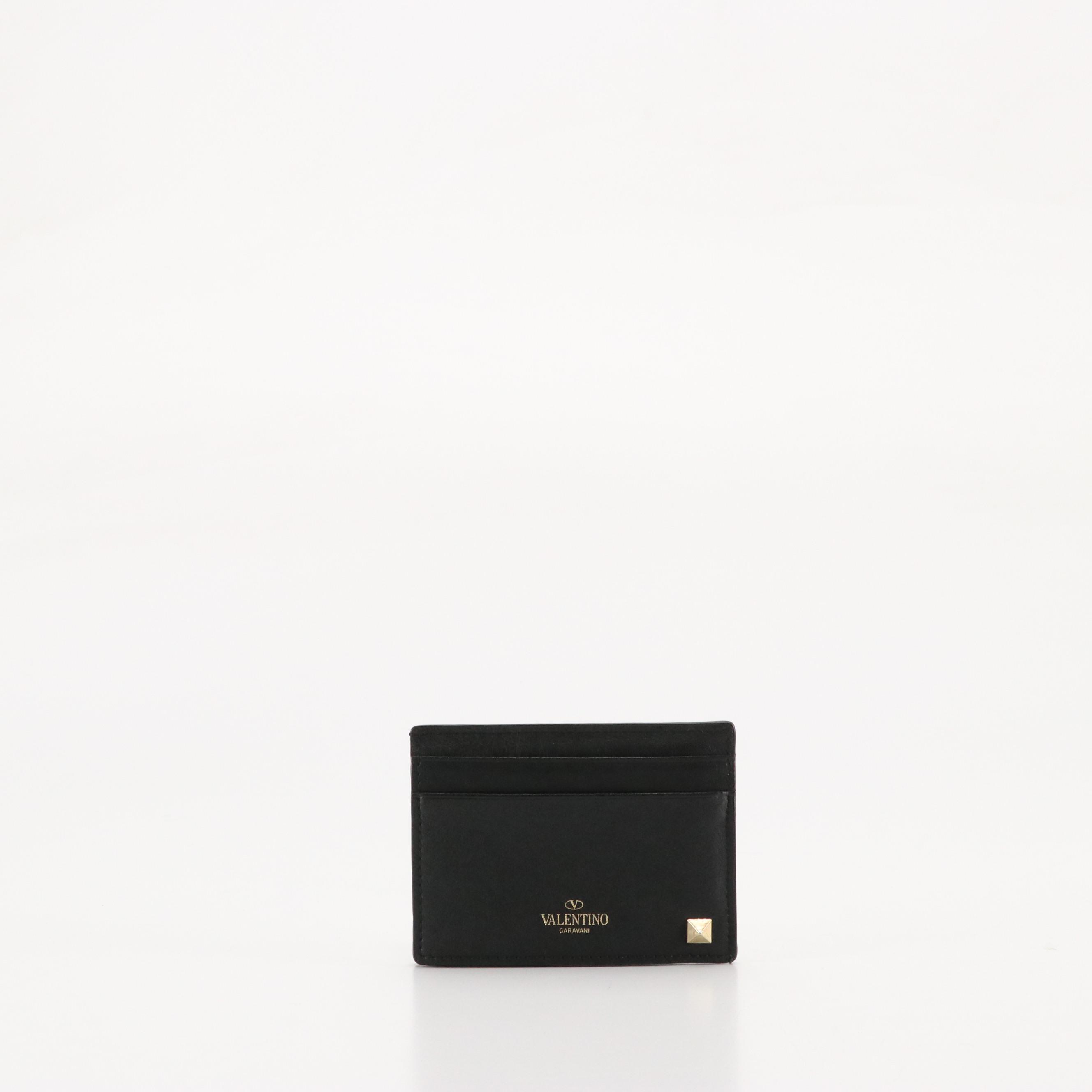 Valentino Garavani Rockstud Card Case in Calfskin Leather