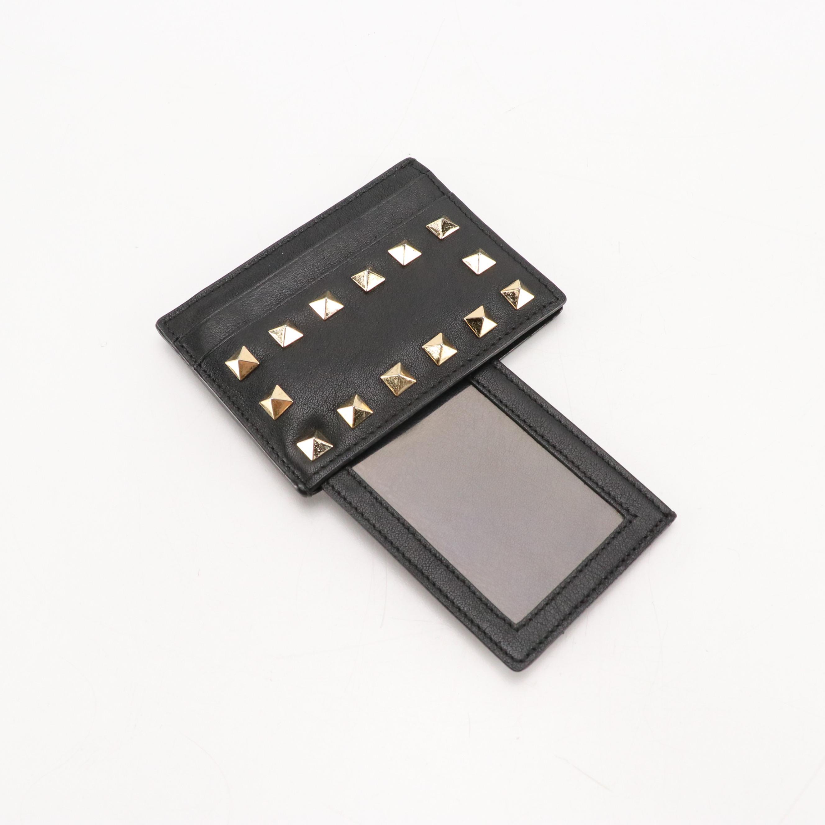 Valentino Garavani Rockstud Card Case in Calfskin Leather