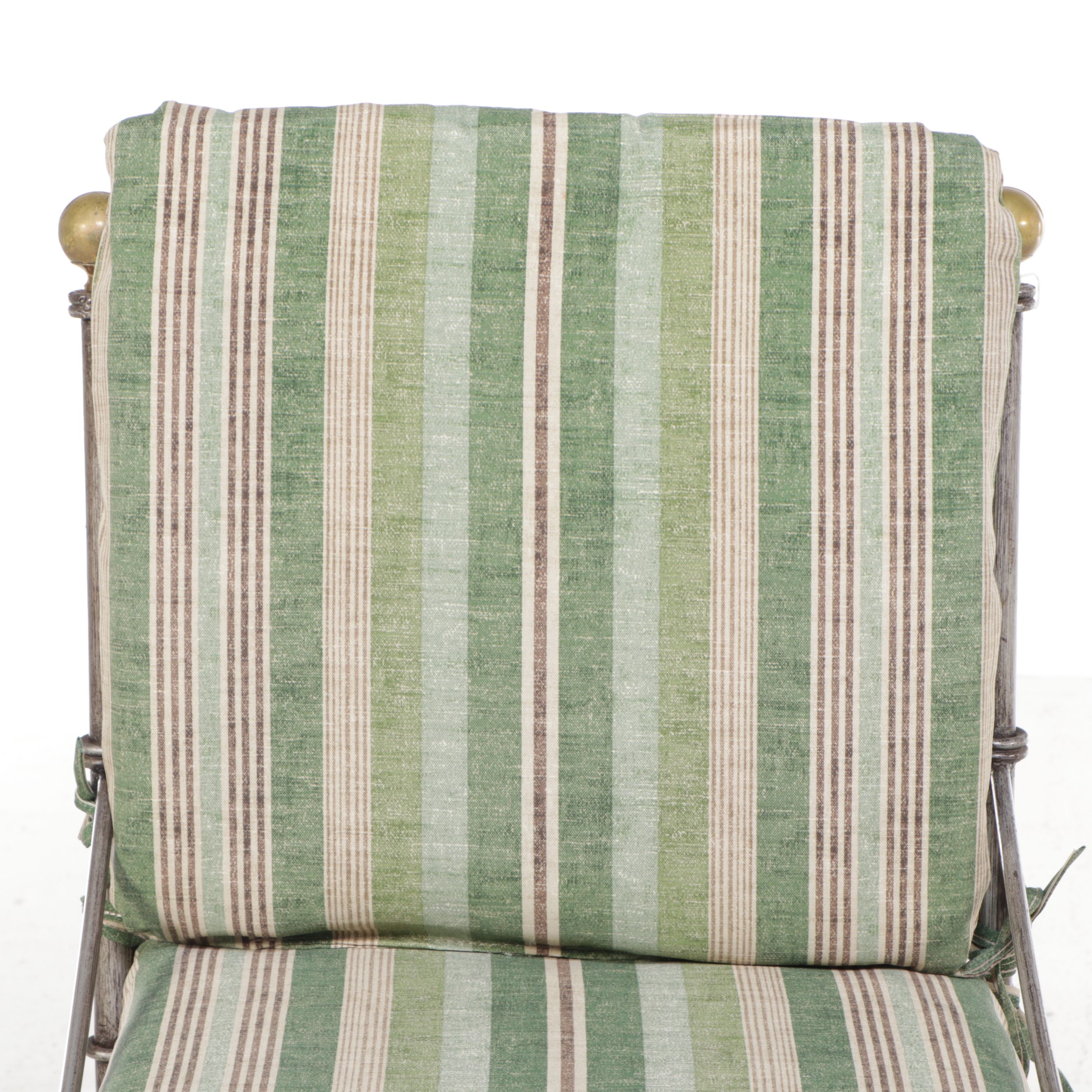 Pair of Directoire Style Metal Barstools with Removable Cushions