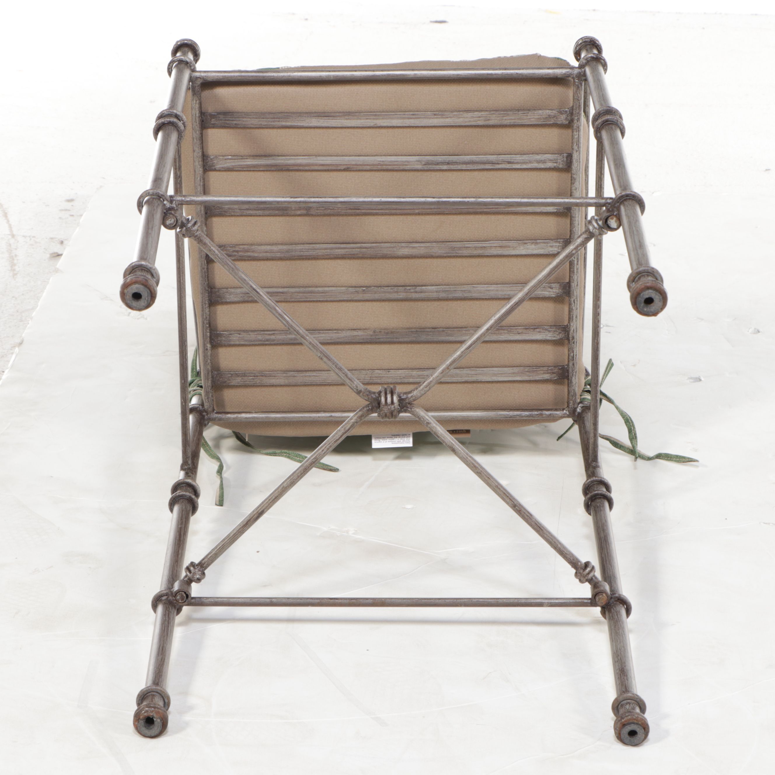 Pair of Directoire Style Metal Barstools with Removable Cushions