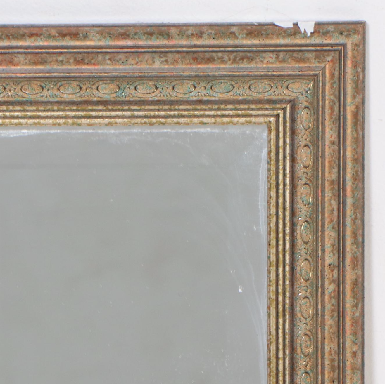 Traditional Rectangular Wall Mirror with Intentional Distress Finish