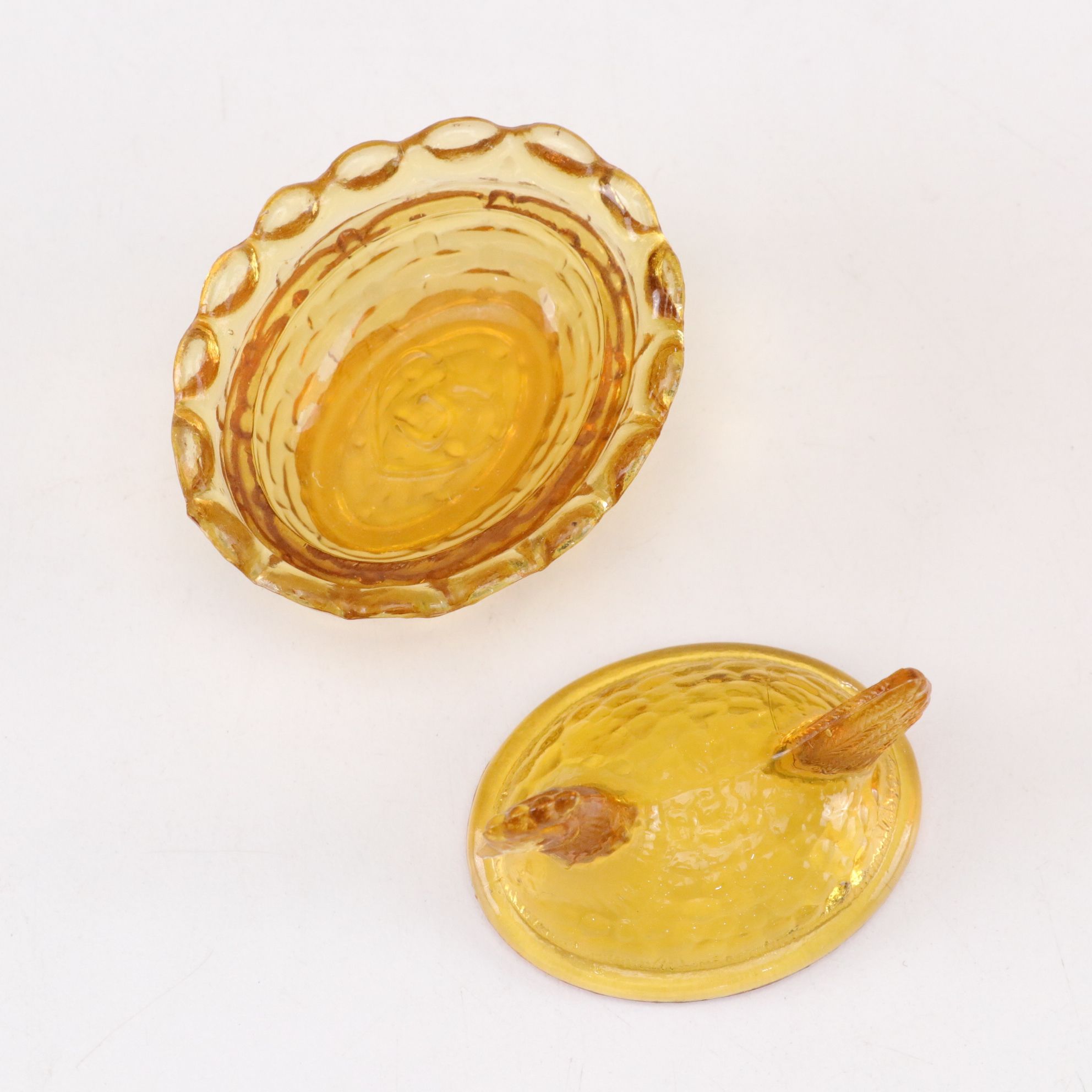 Degenthart Amber & Uranium Glass Slipper, Chicken Dish & More