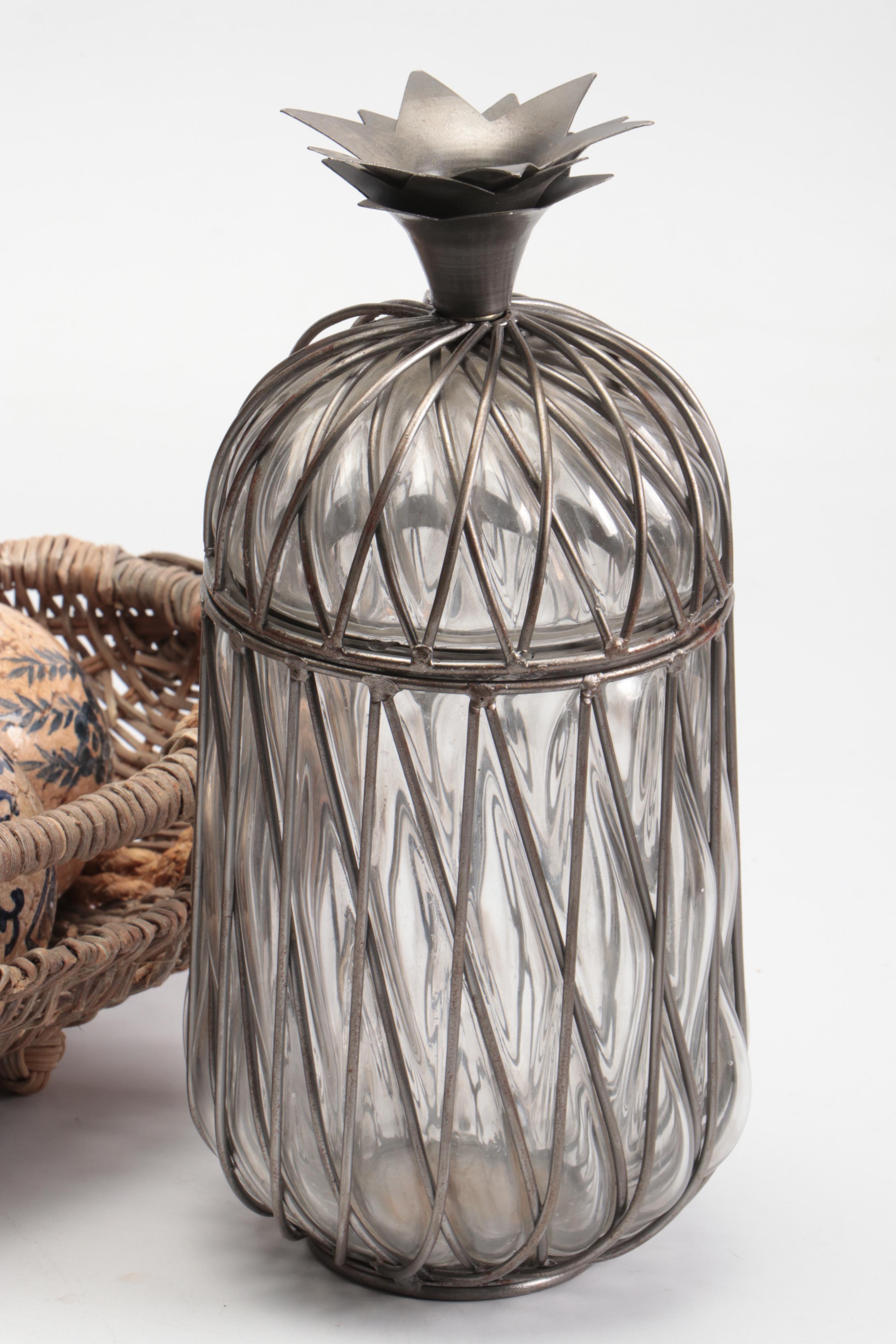 Rustic Tuscan Style Ceramic Plates and Tray with Other Décor