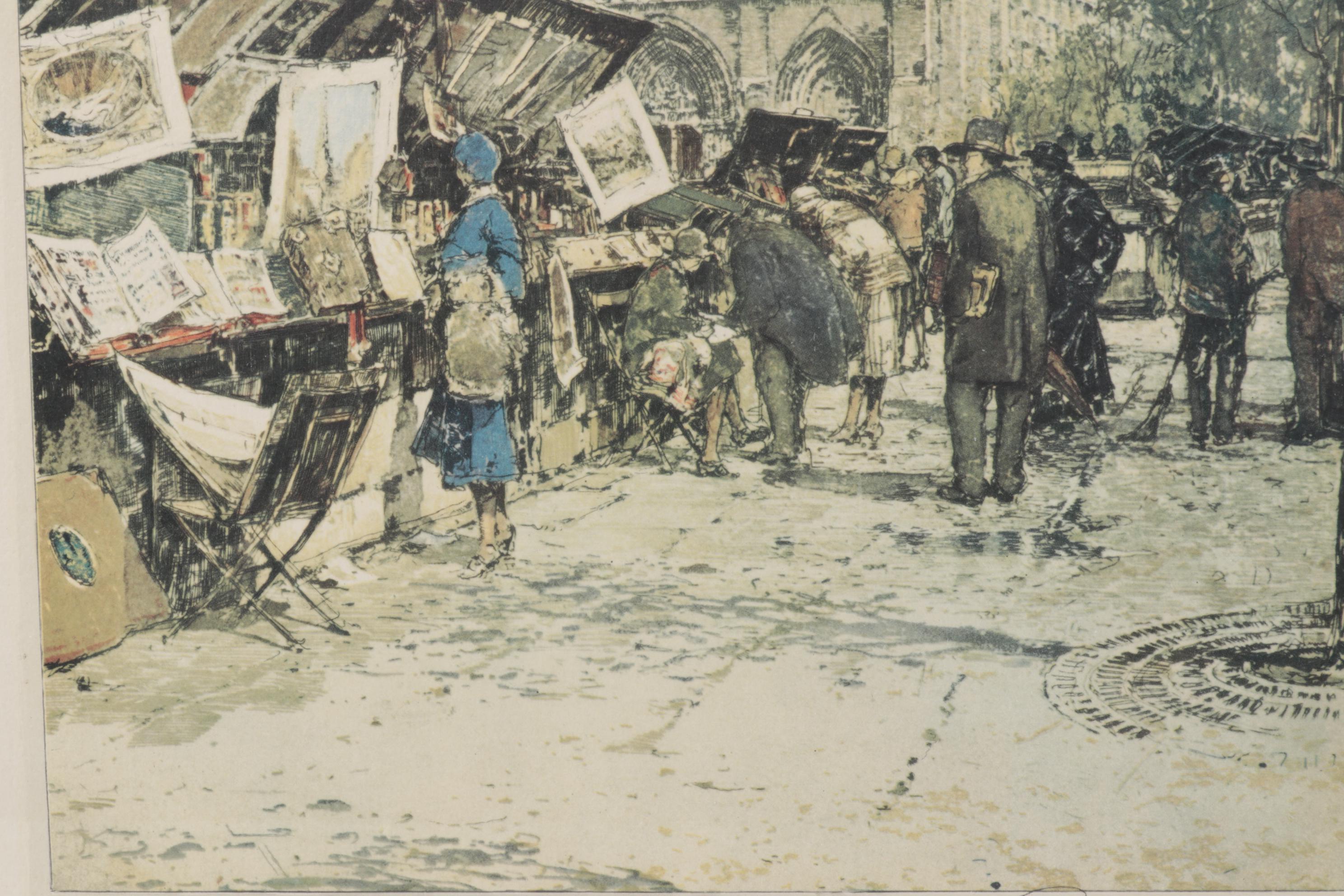 Offset Lithograph after Luigi Kasimir Etching "Bouguinisto"