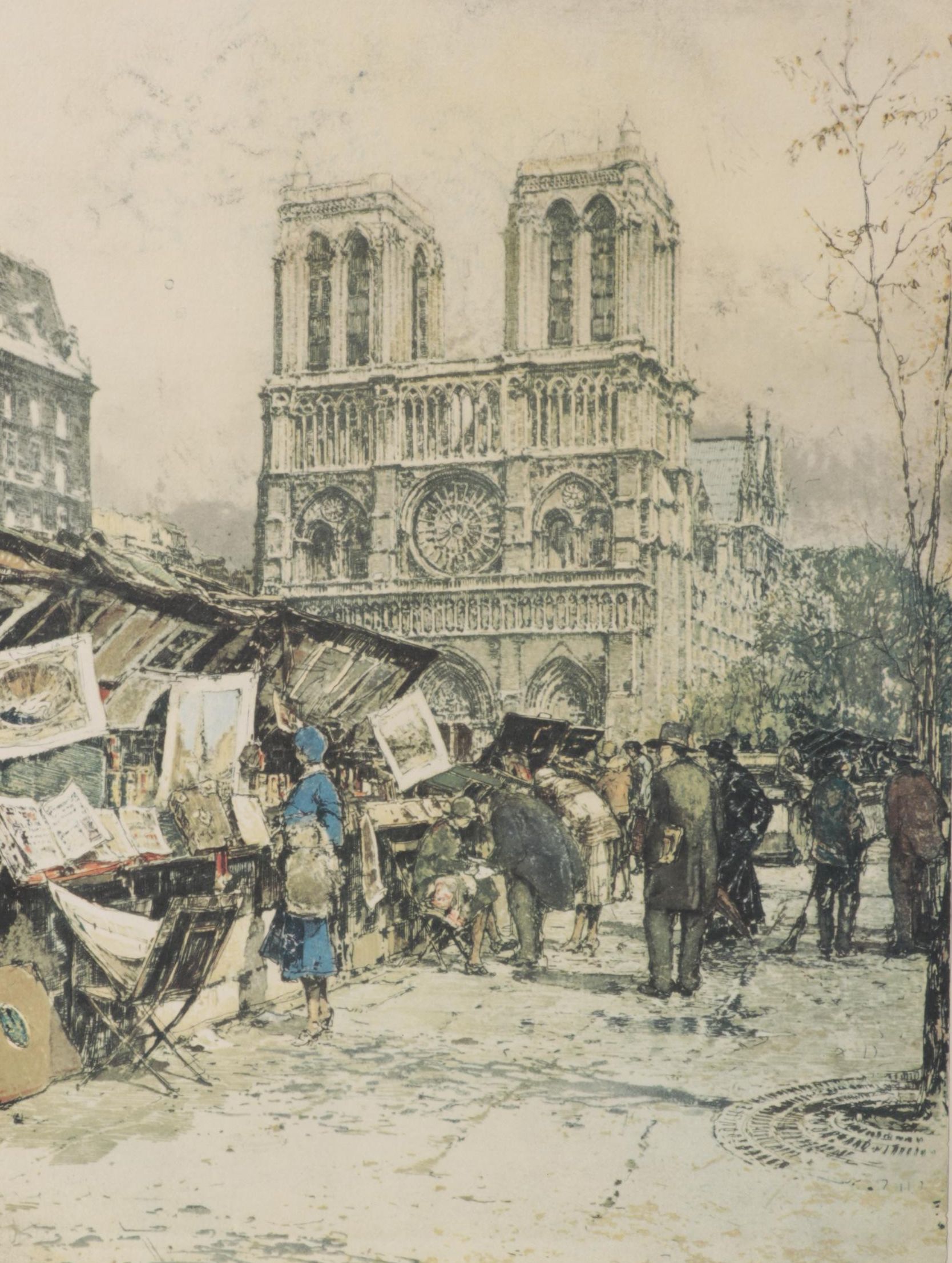 Offset Lithograph after Luigi Kasimir Etching "Bouguinisto"