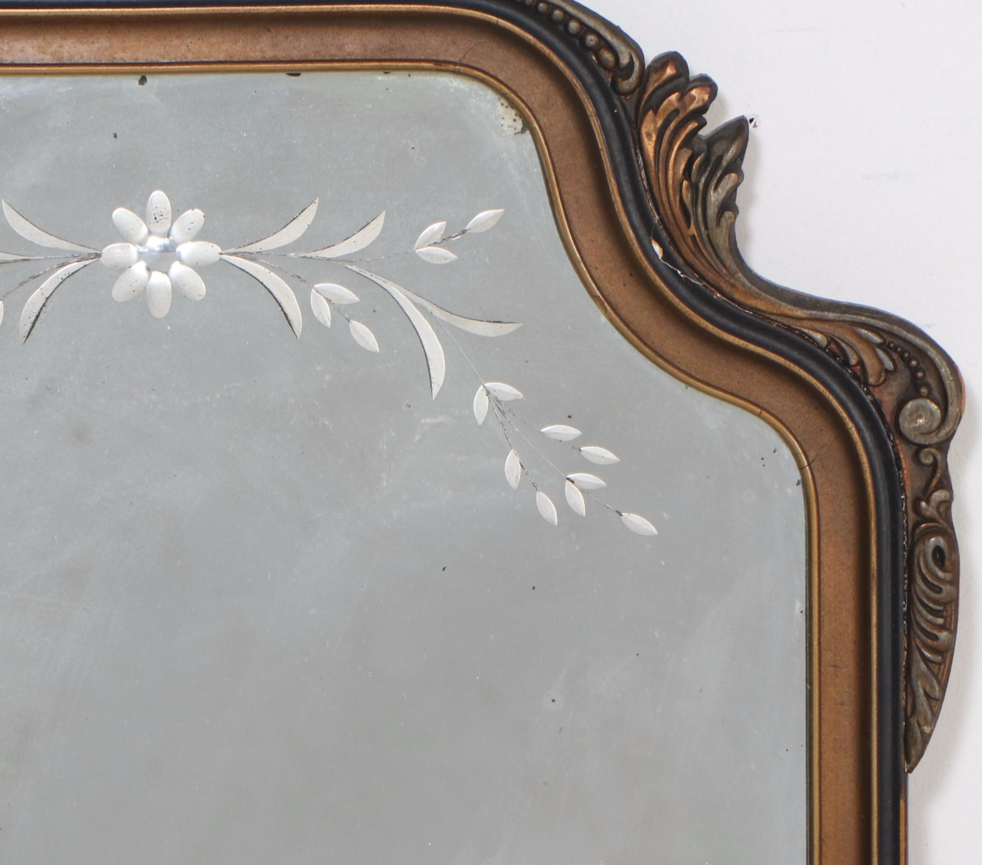 Etched Victorian Style Wall Mirror