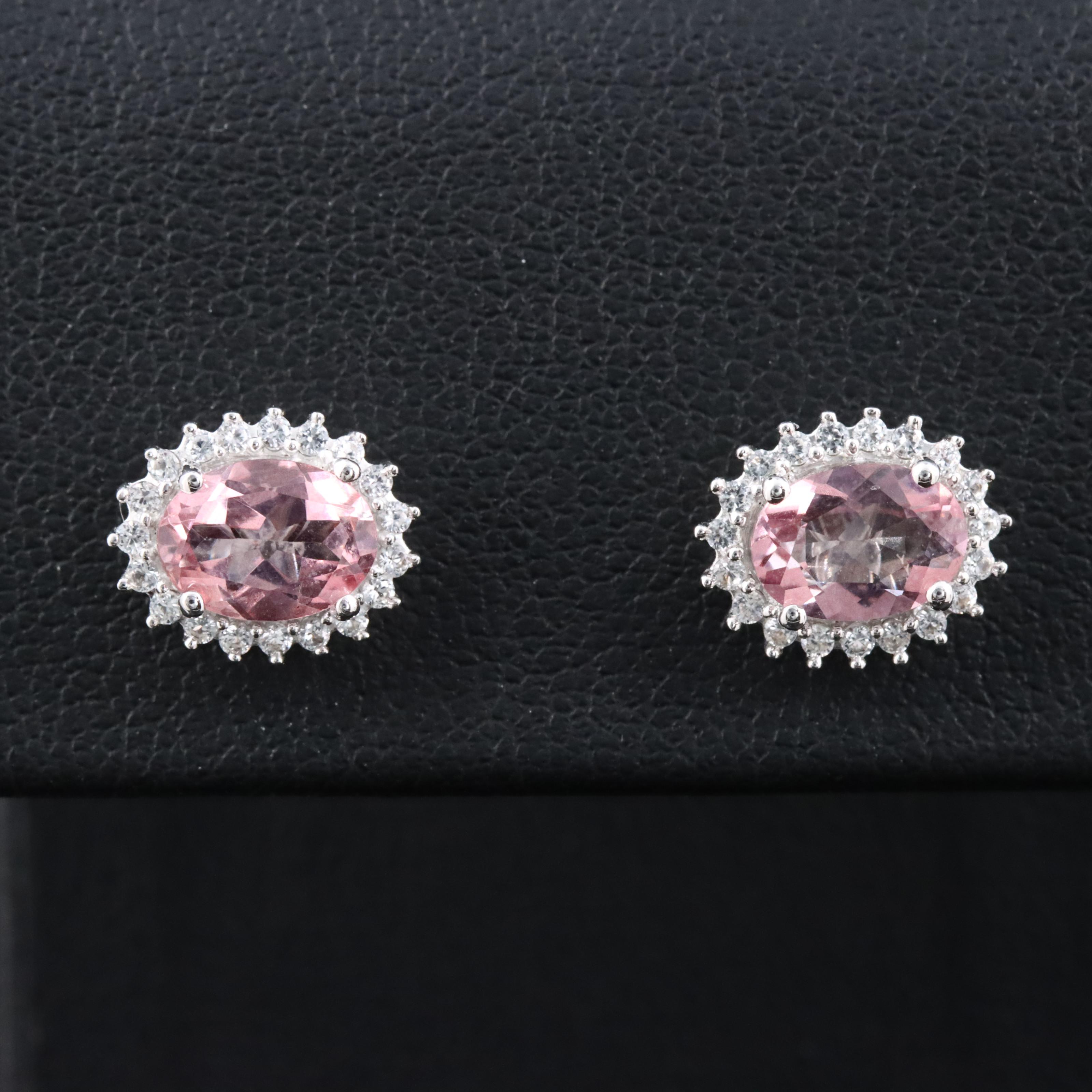 Sterling Tourmaline and White Topaz Earrings