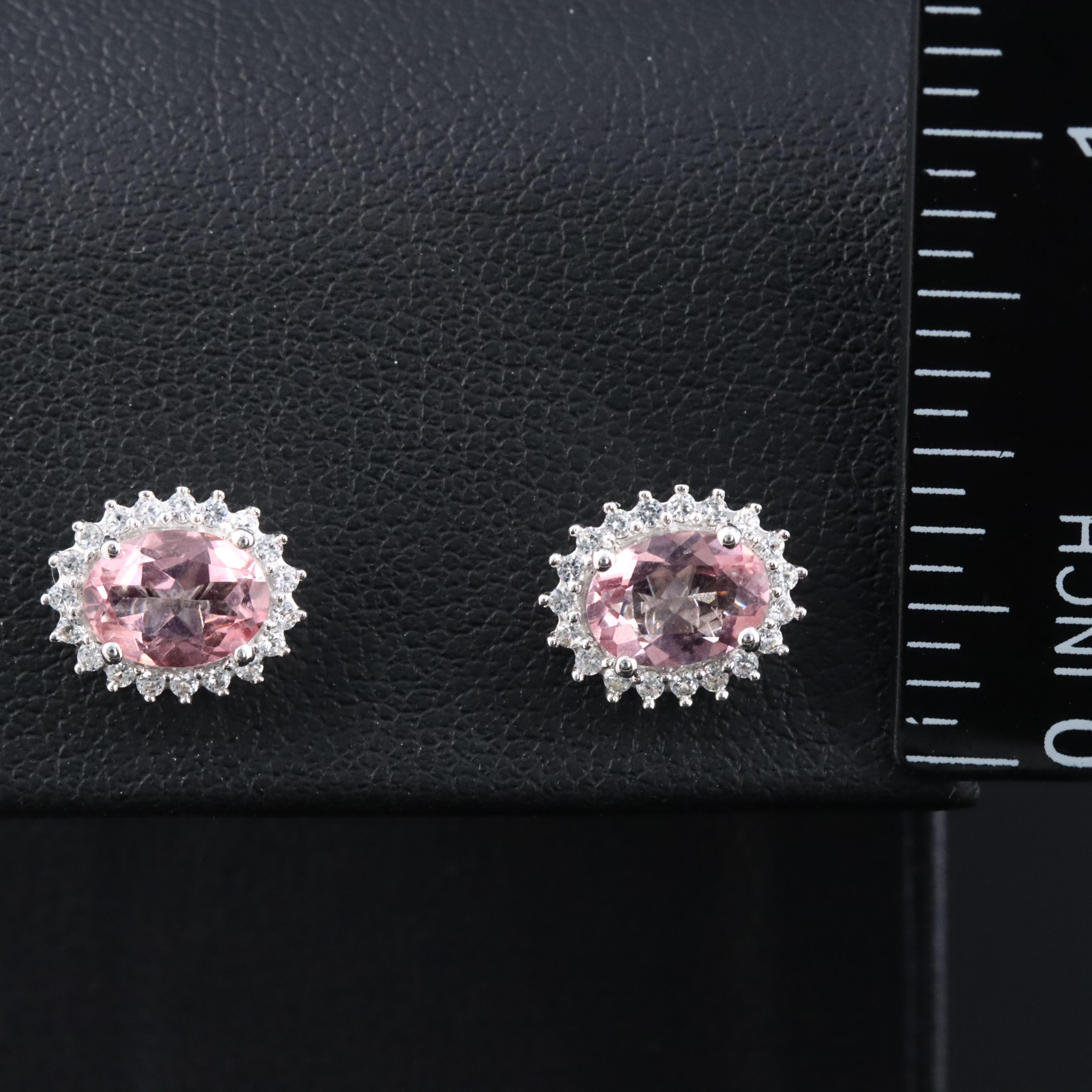 Sterling Tourmaline and White Topaz Earrings