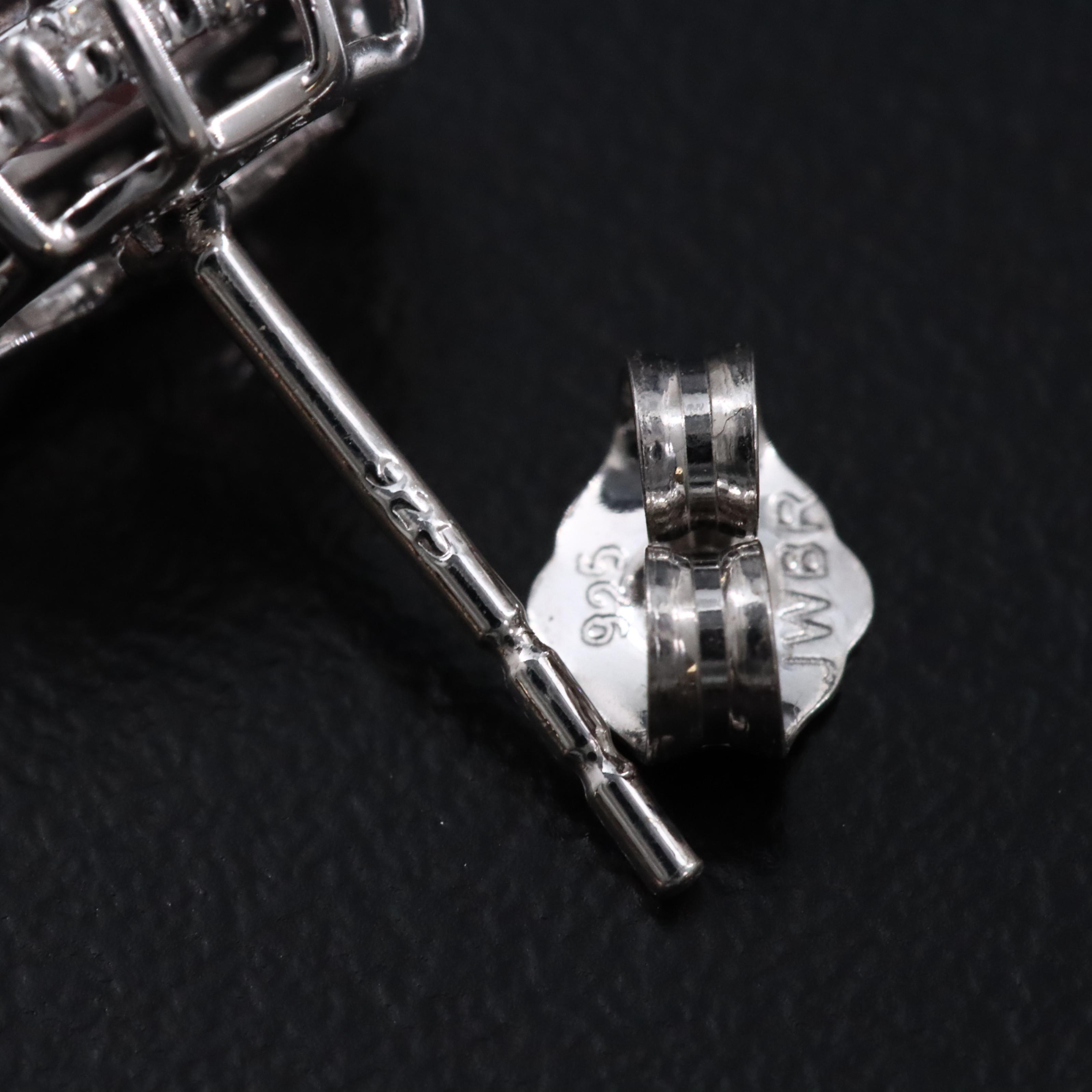 Sterling Tourmaline and White Topaz Earrings