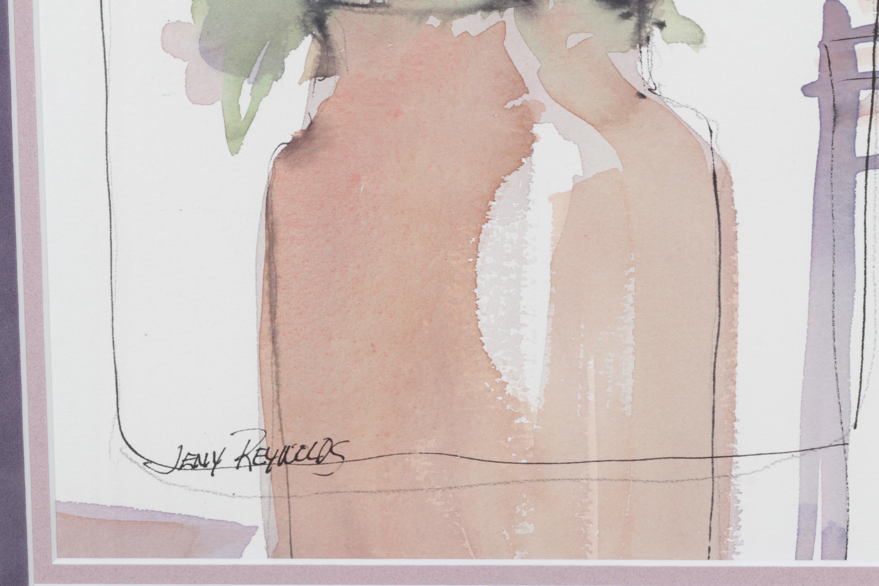 Jeny Reynolds Watercolor and Ink Still Life Painting of Flowers