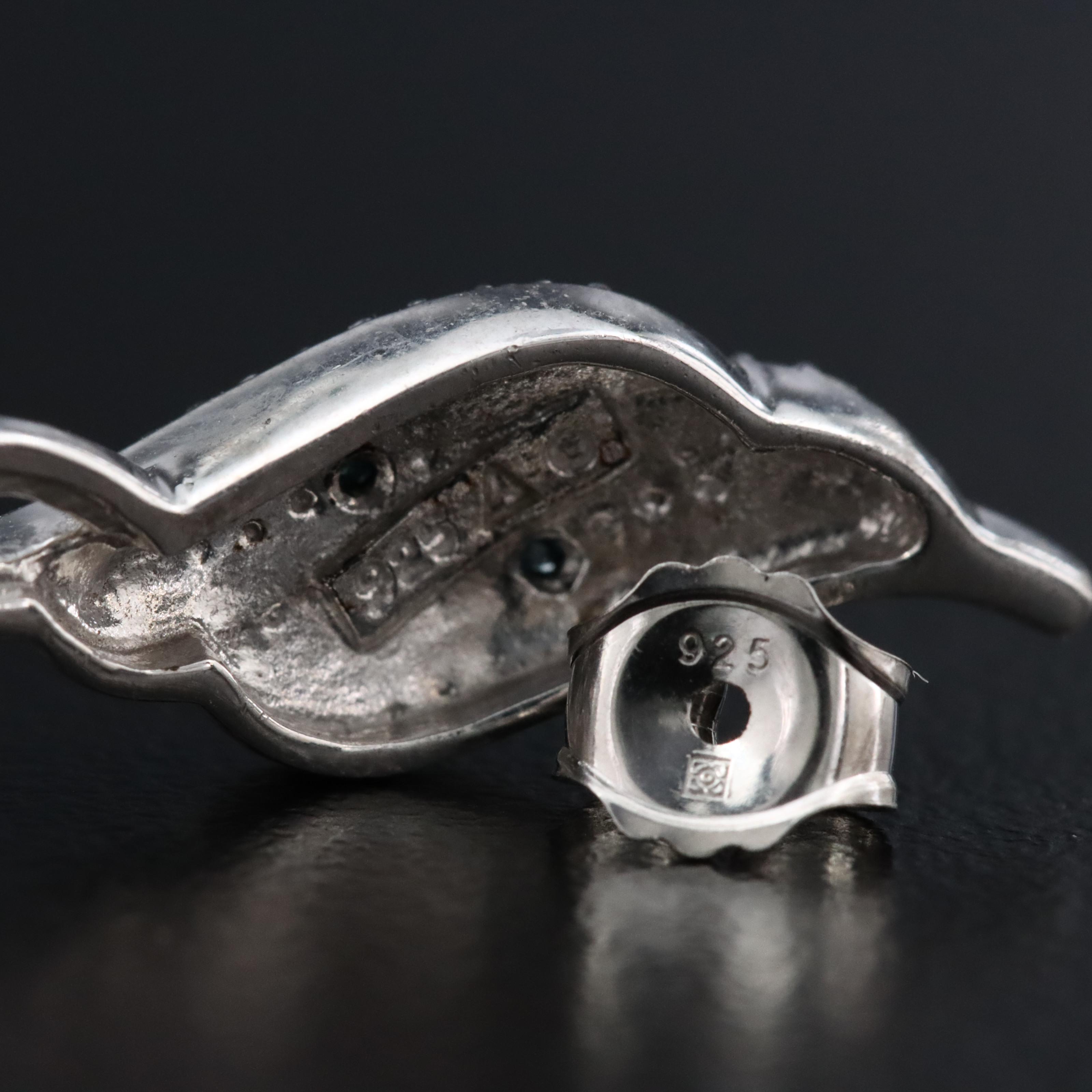 Sterling Fancy Blue Lab Grown Diamond Earrings