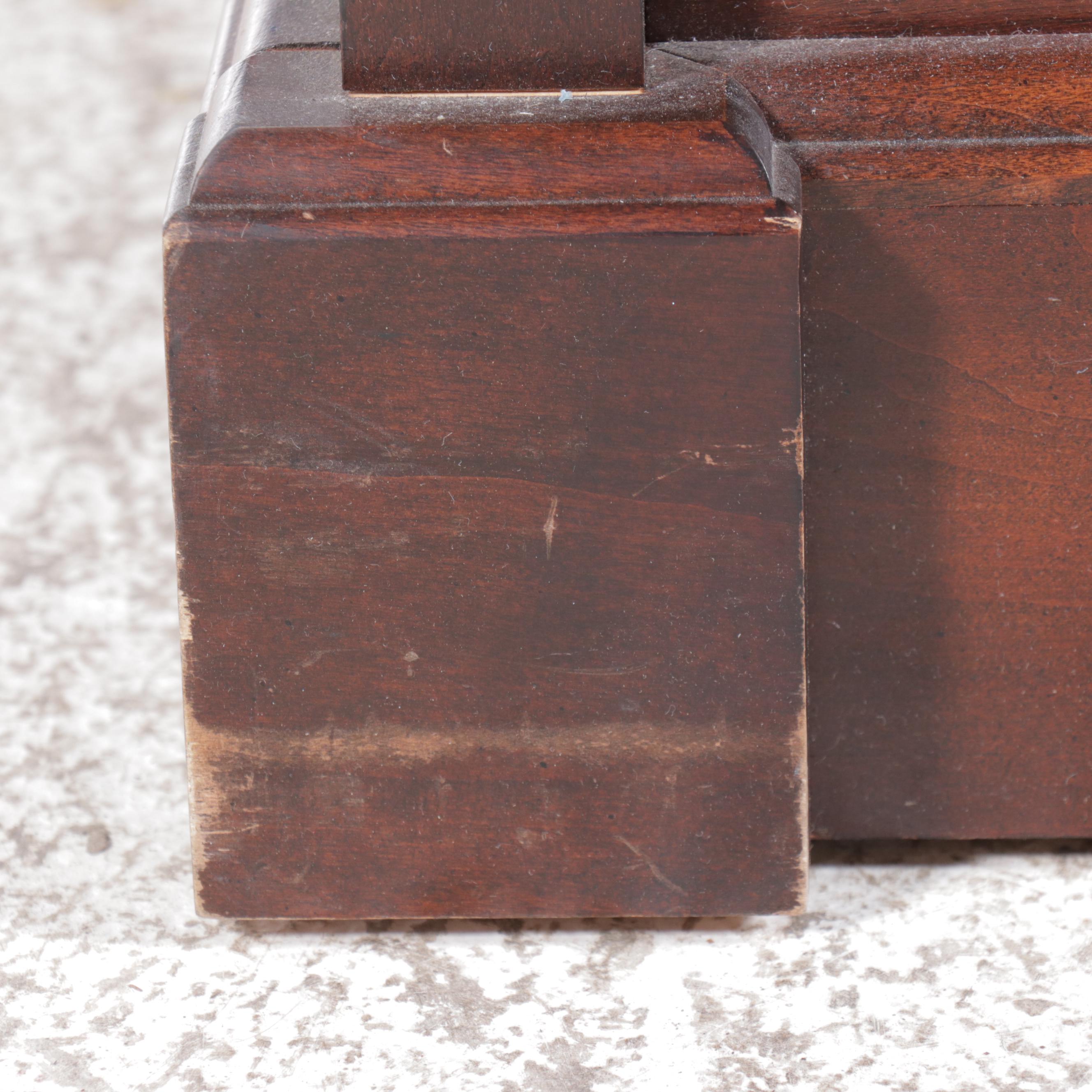 Mahogany Two-Drawer Filing Cabiet with Cabinet