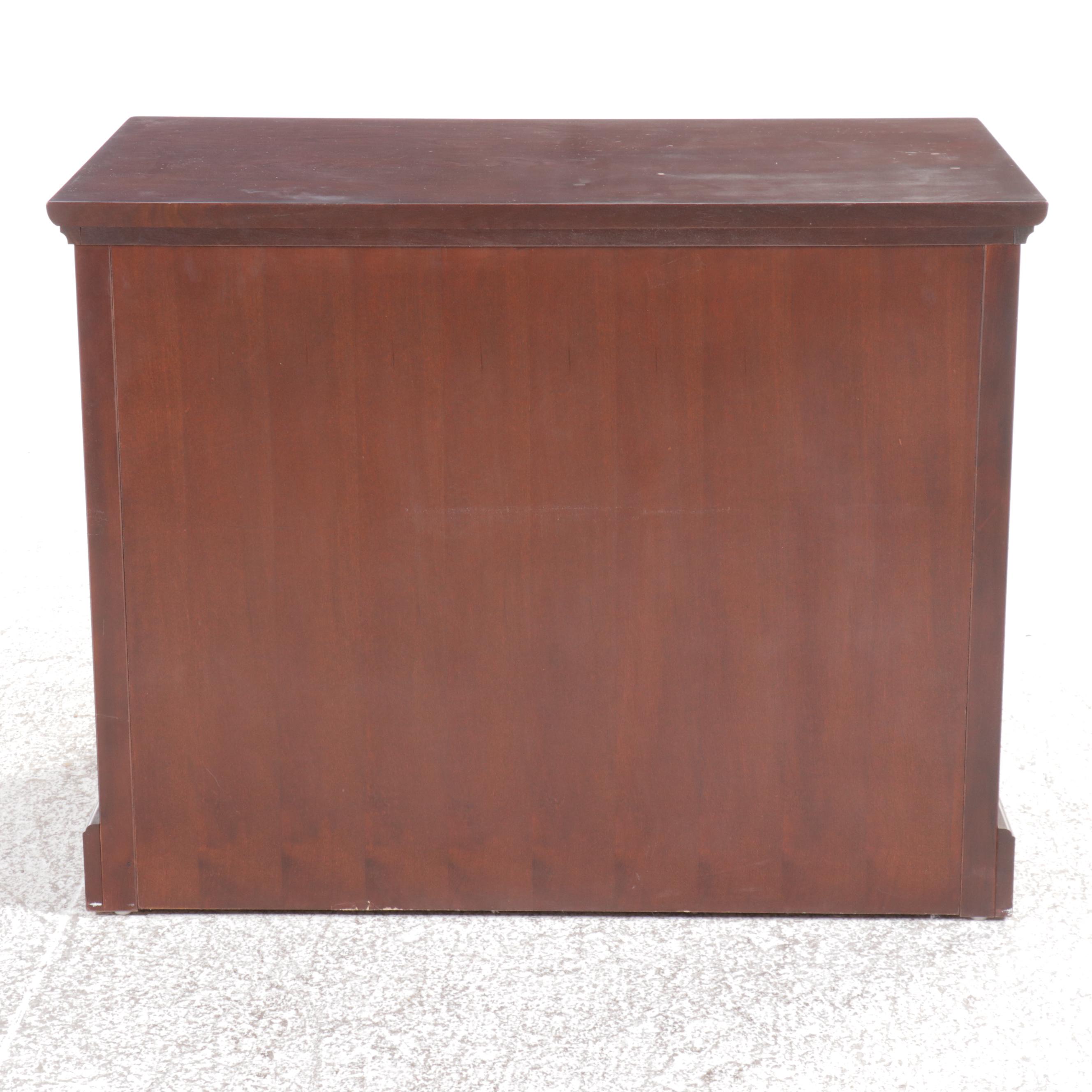 Mahogany Two-Drawer Filing Cabiet with Cabinet