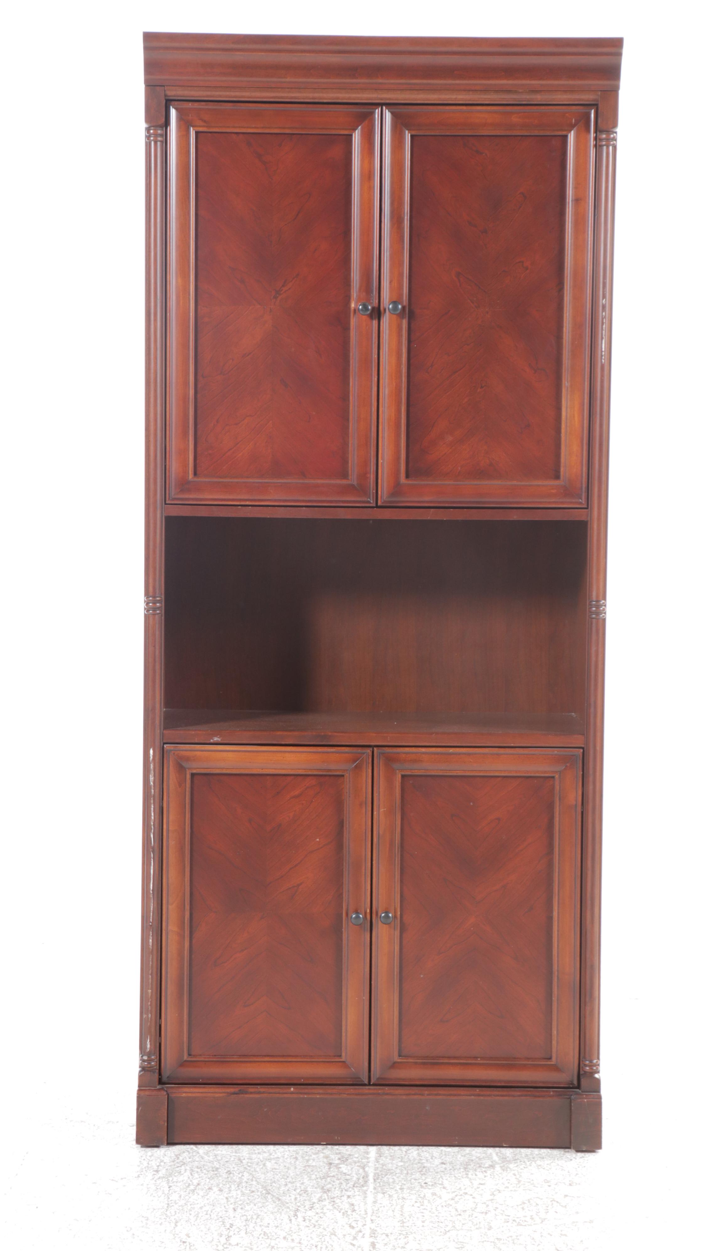 Mahogany Two-Drawer Filing Cabiet with Cabinet