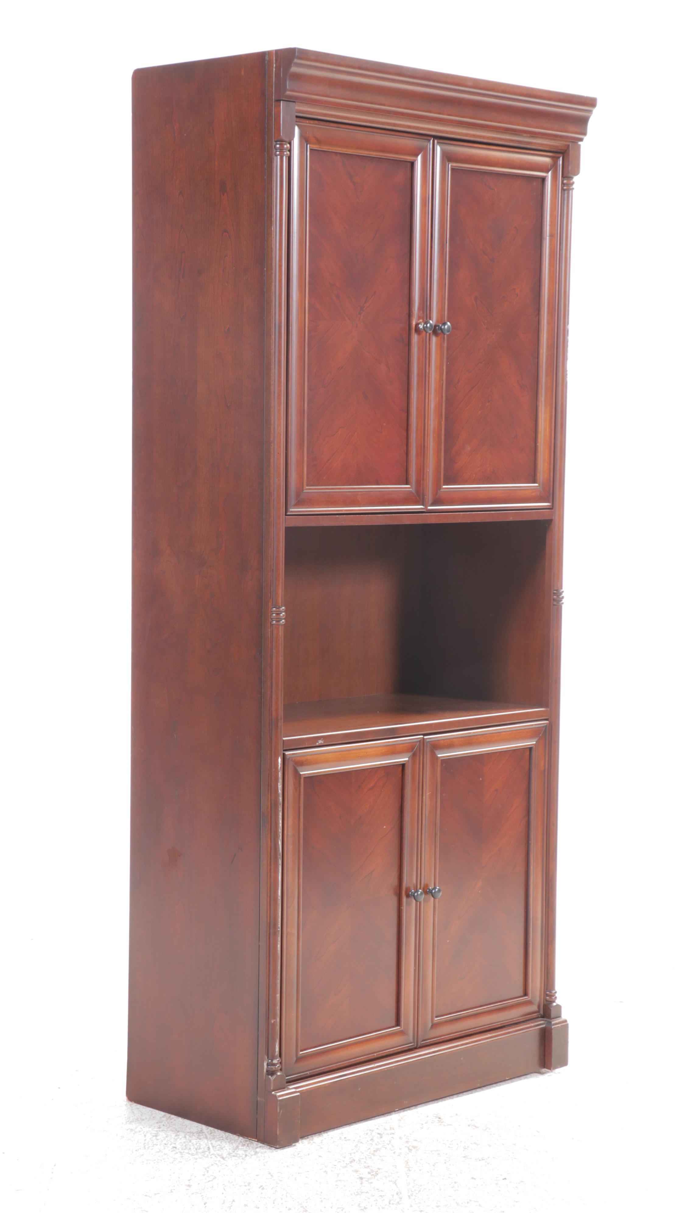 Mahogany Two-Drawer Filing Cabiet with Cabinet