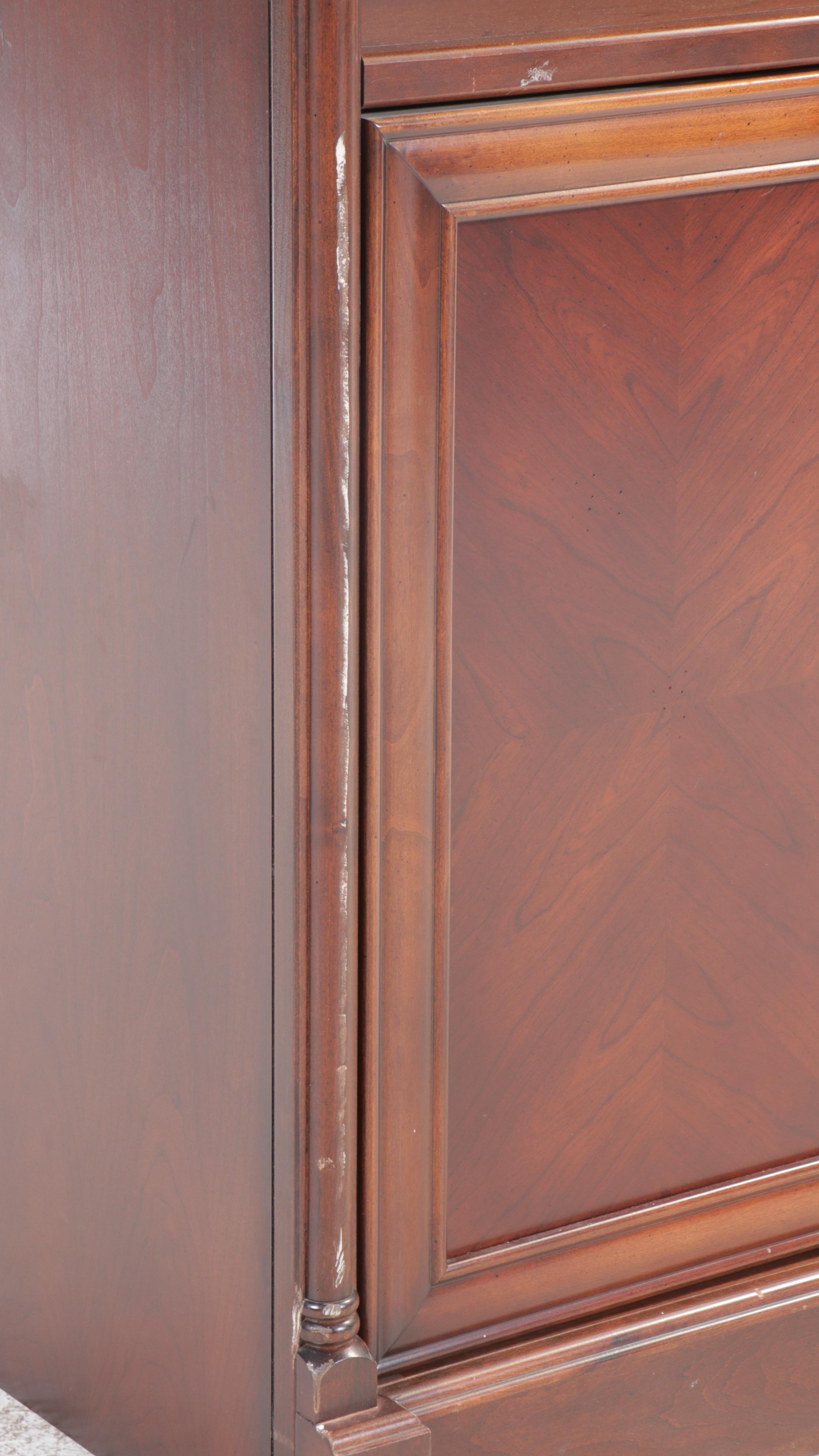 Mahogany Two-Drawer Filing Cabiet with Cabinet