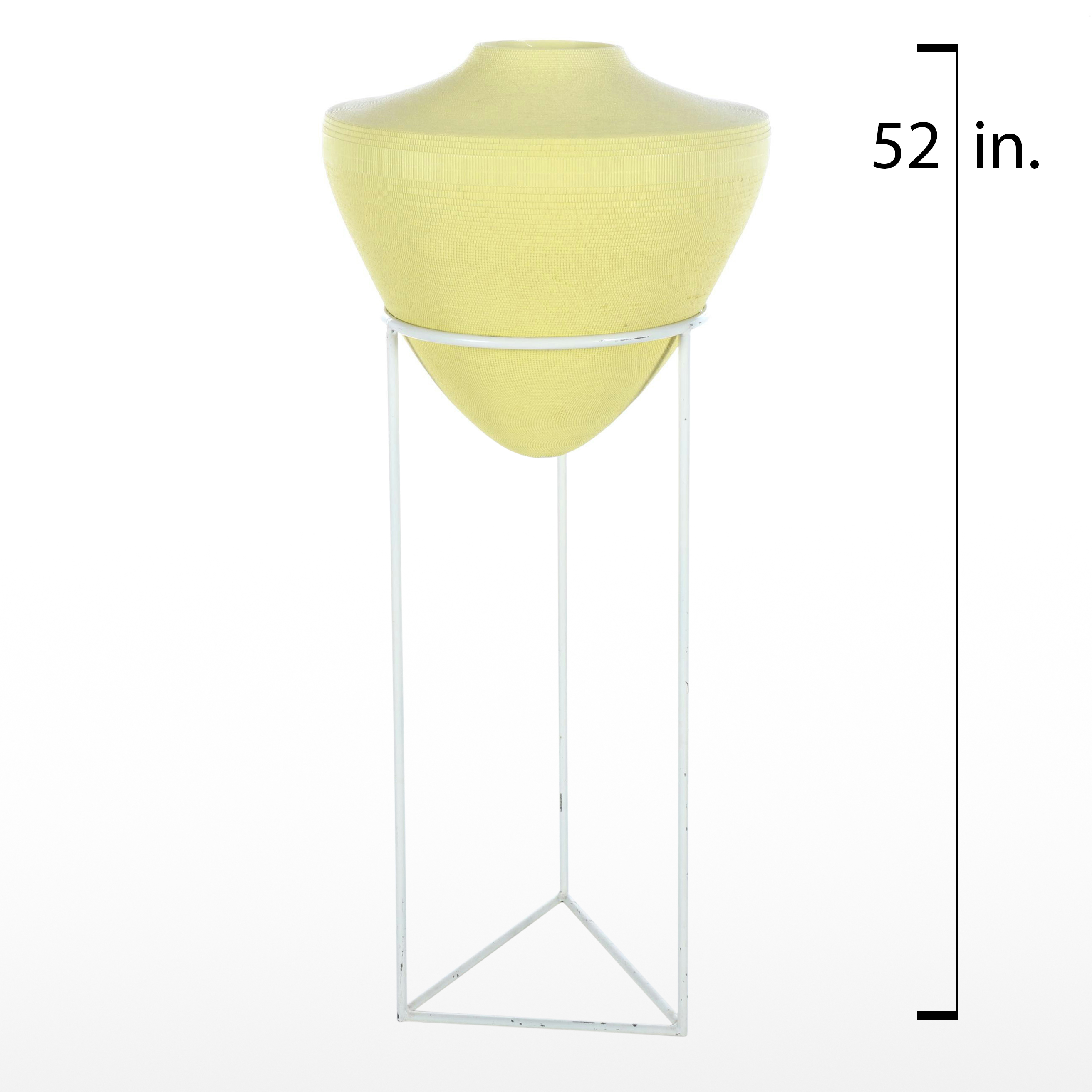 Postmodern Style Textured Vase on Metal Stand, Mid to Late 20th Century