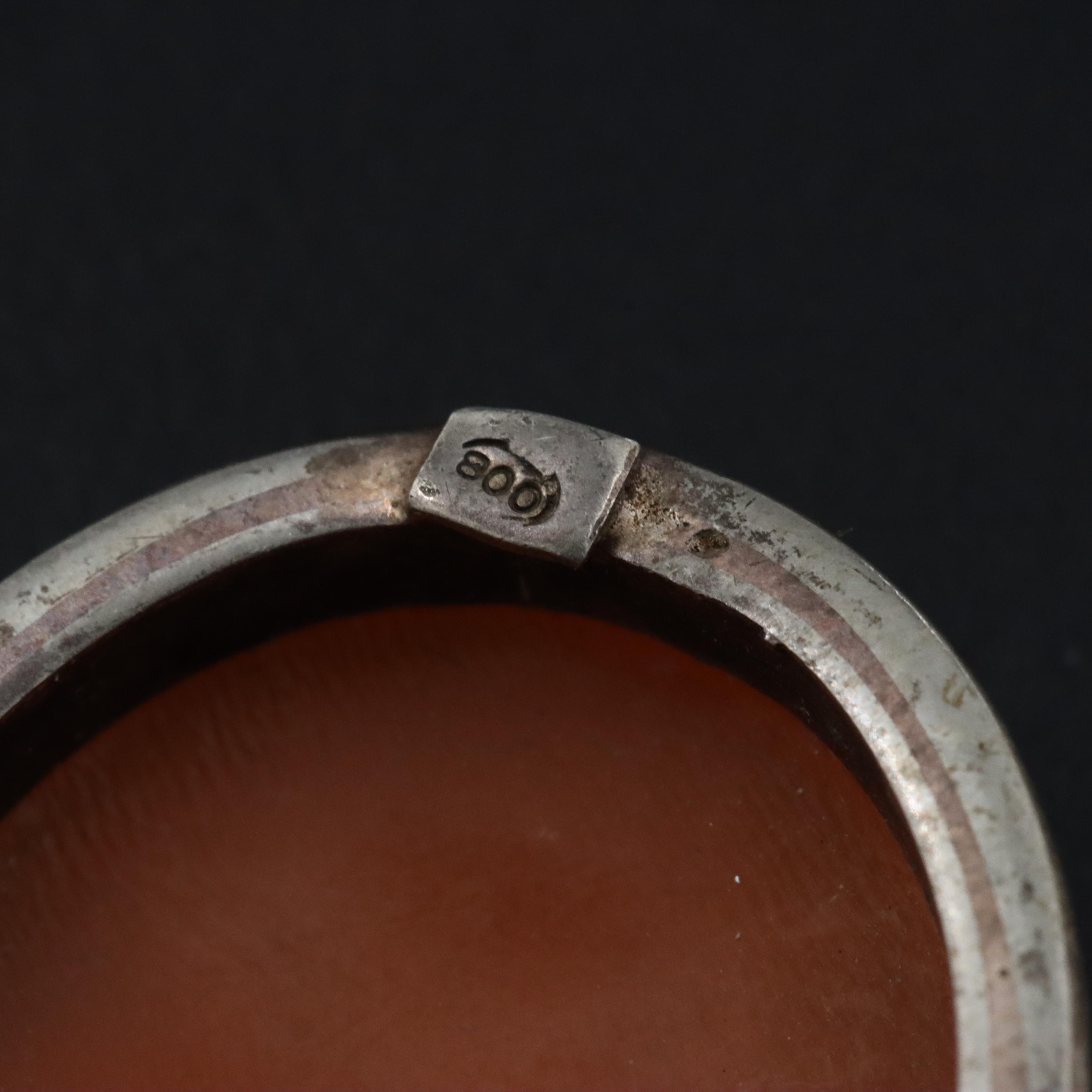 800 Silver Shell Cameo Converter Brooch