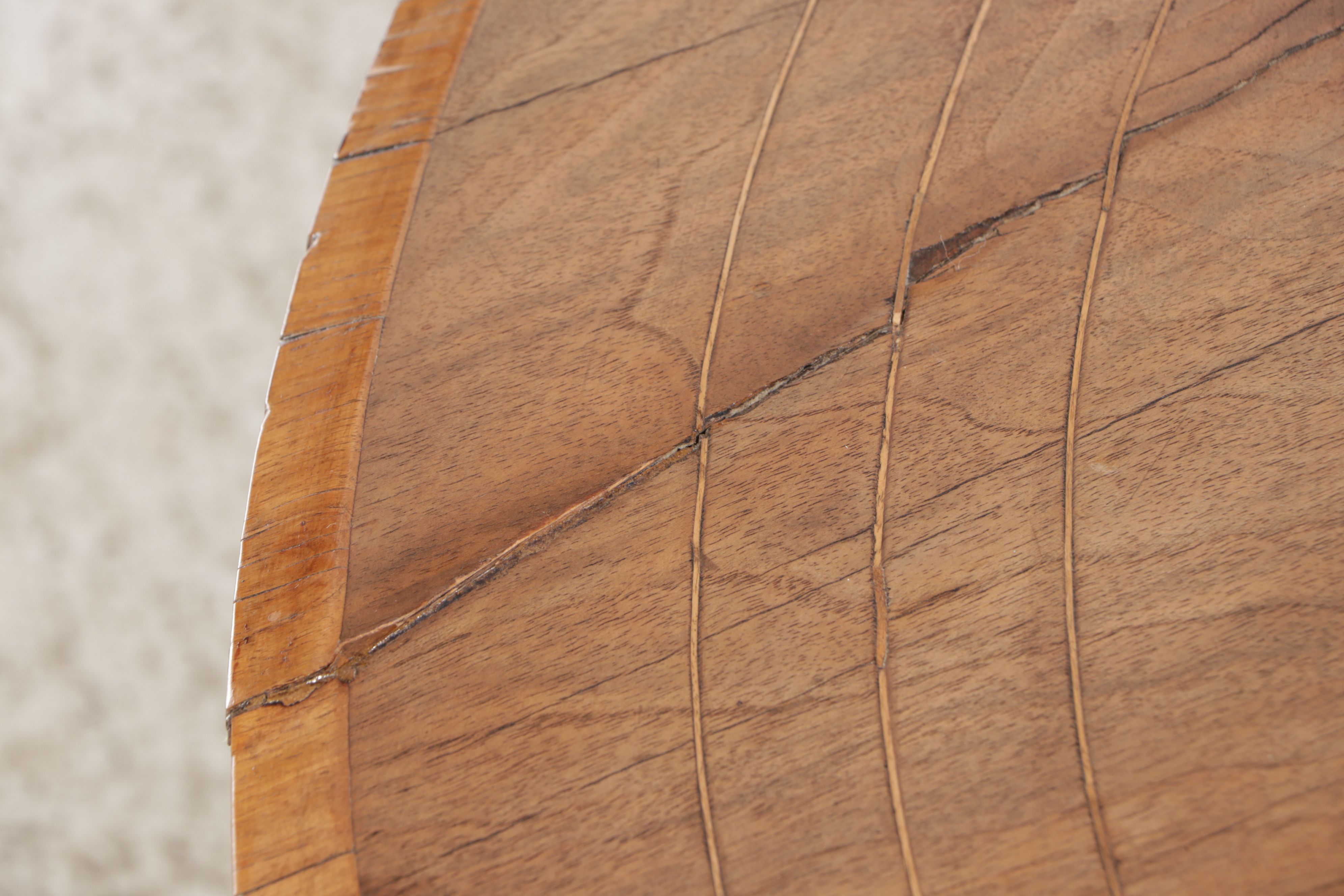 Italian Regency Style Walnut and Marquetry Inlaid Coffee Table