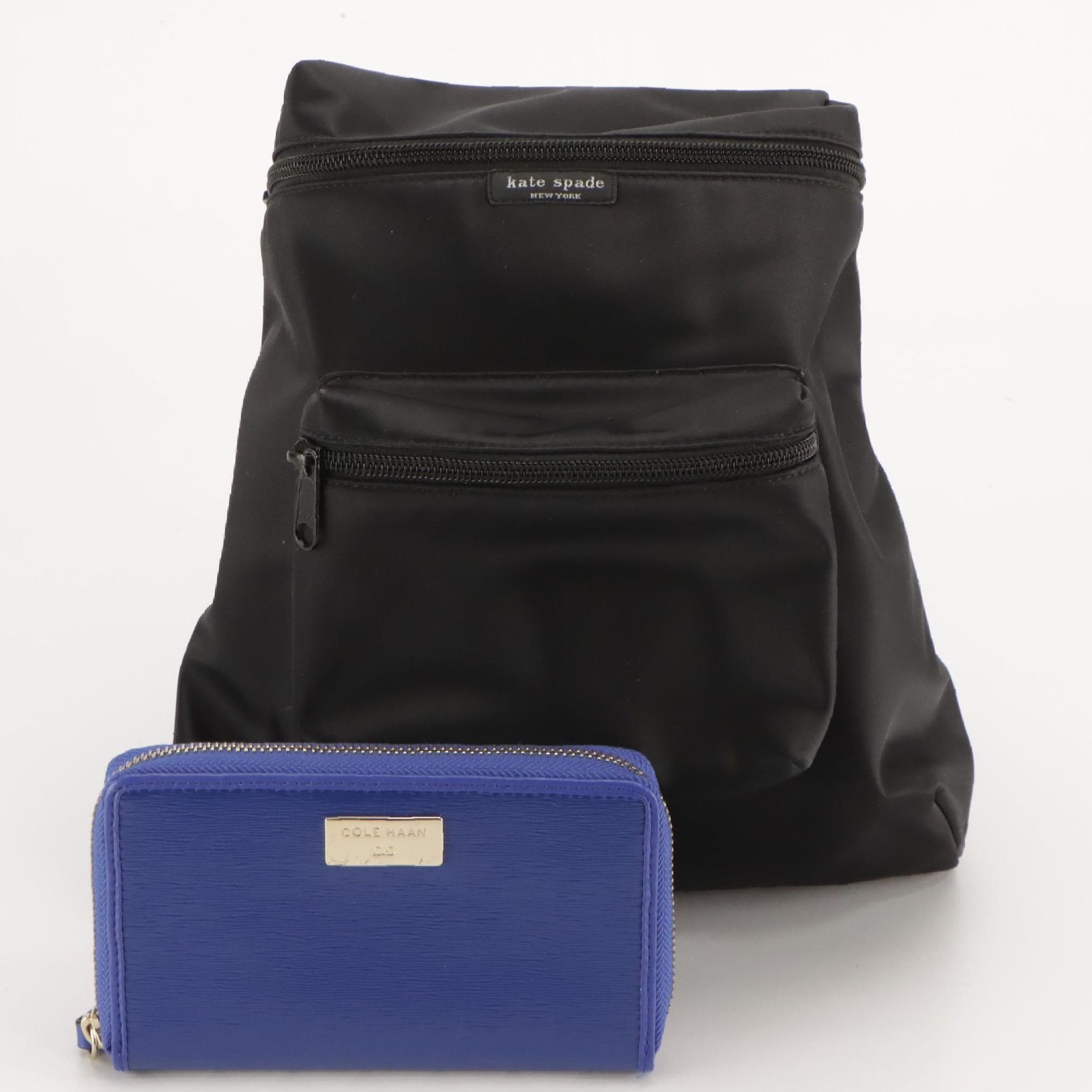 Kate Spade Nylon Mini Backpack & Printed Leather Card Holder, Cole Haan Wallet