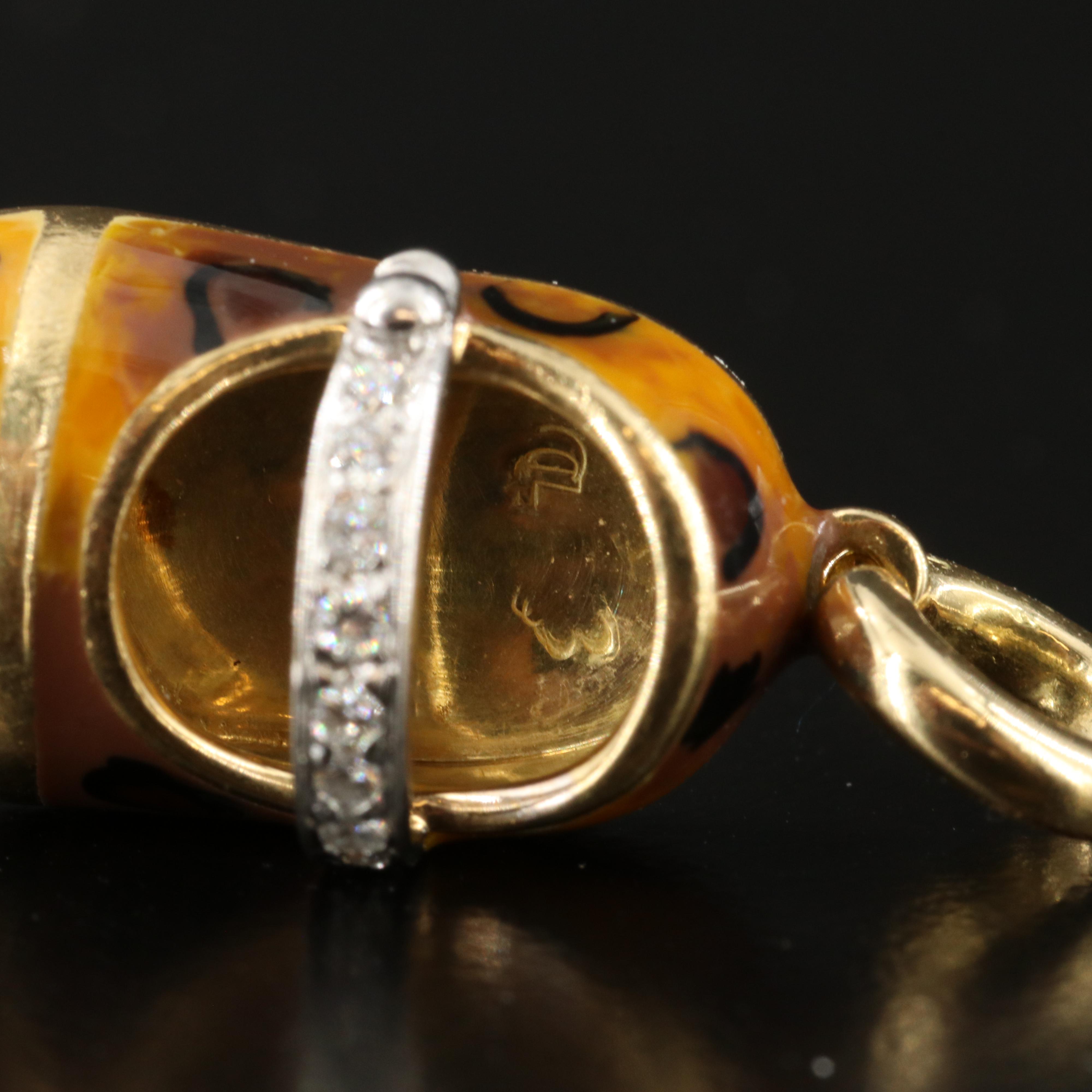 Aaron Basha 18K Diamond and Enamel Mary Jane Shoe Charm