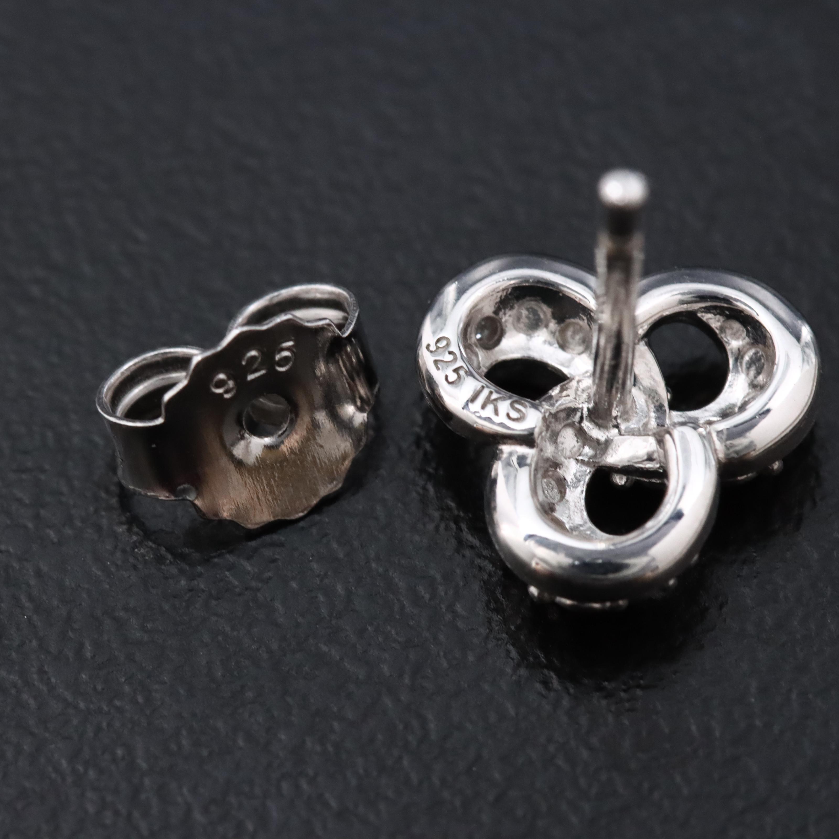 Sterling Diamond Earrings