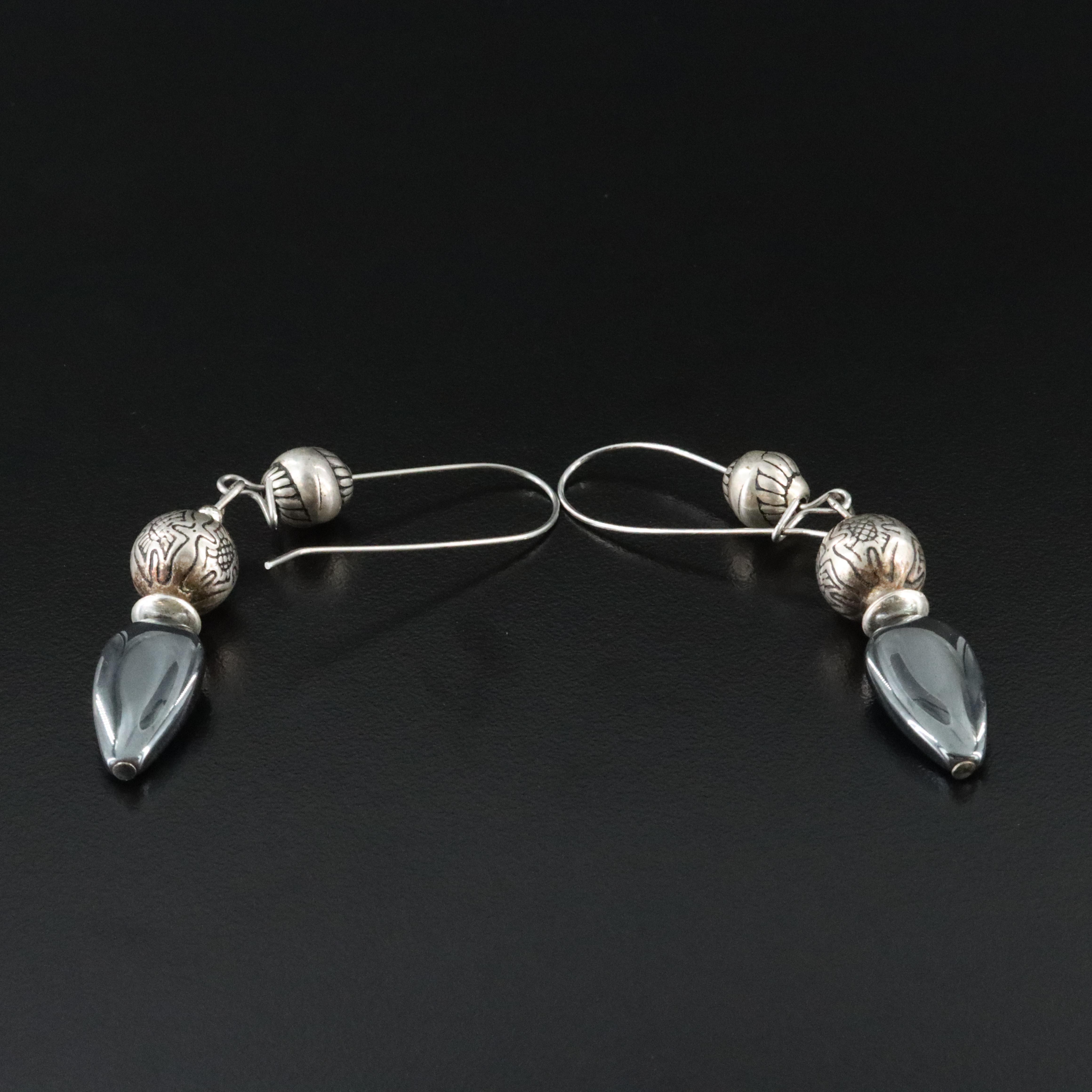 Hematite Drop Earrings